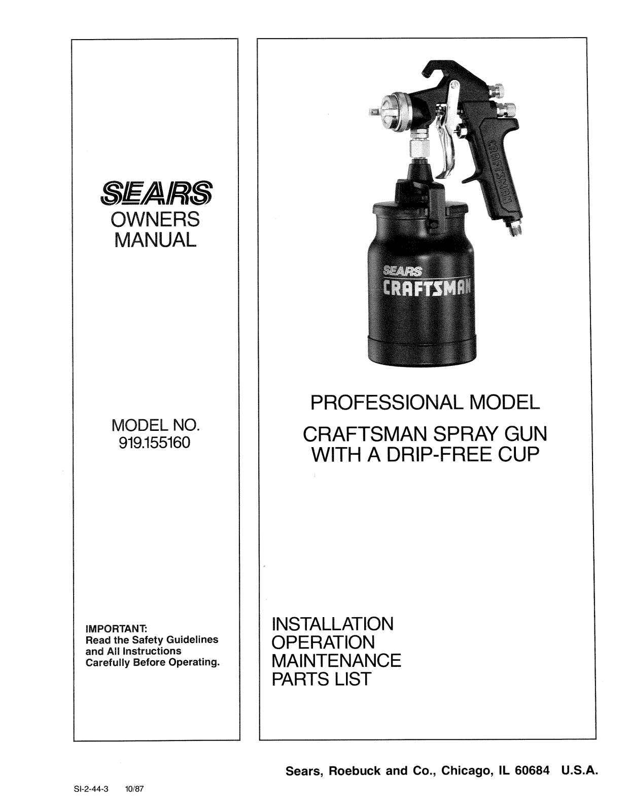 Sears 919.15516 User Manual