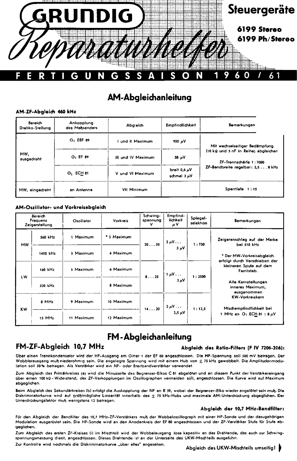 Grundig 6199-PH, 6199 Service Manual