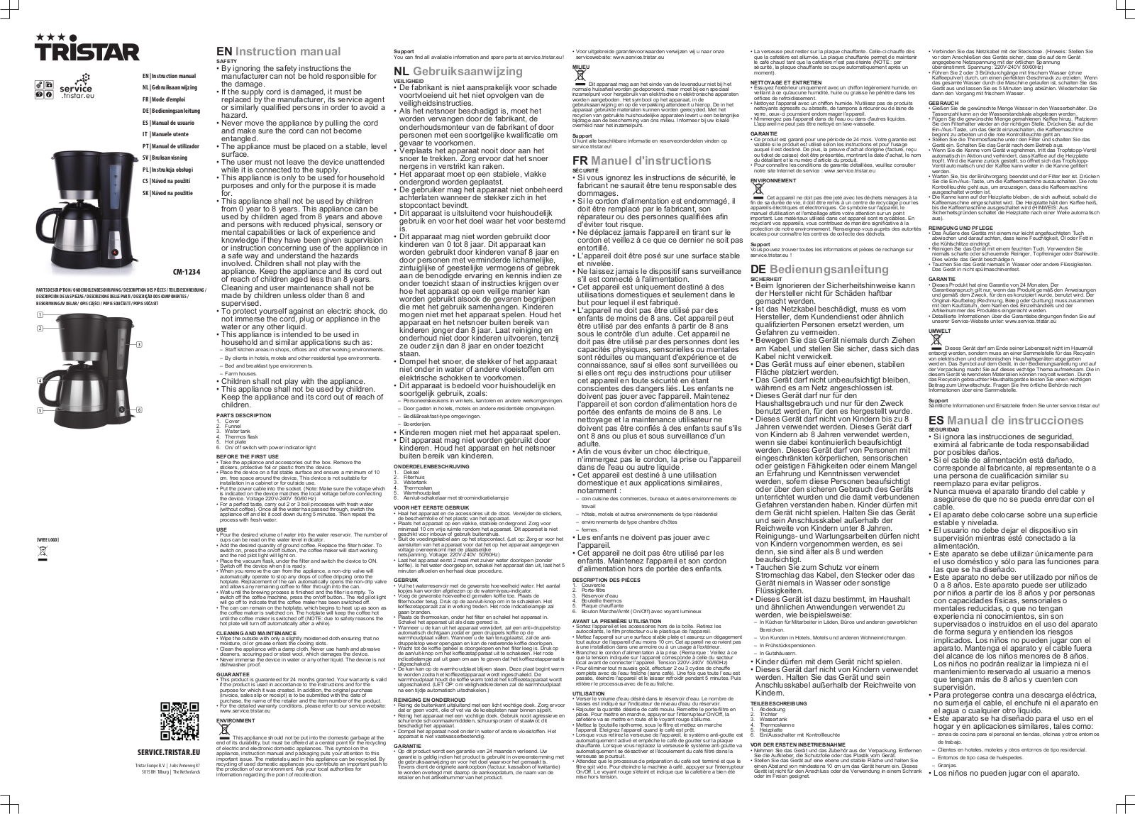 Tristar CM-1234 User Manual