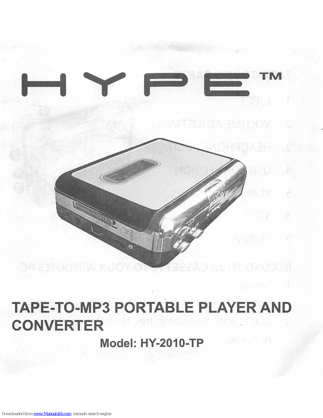 HYPE HY-2010-TP User Manual - ManualMachine.com