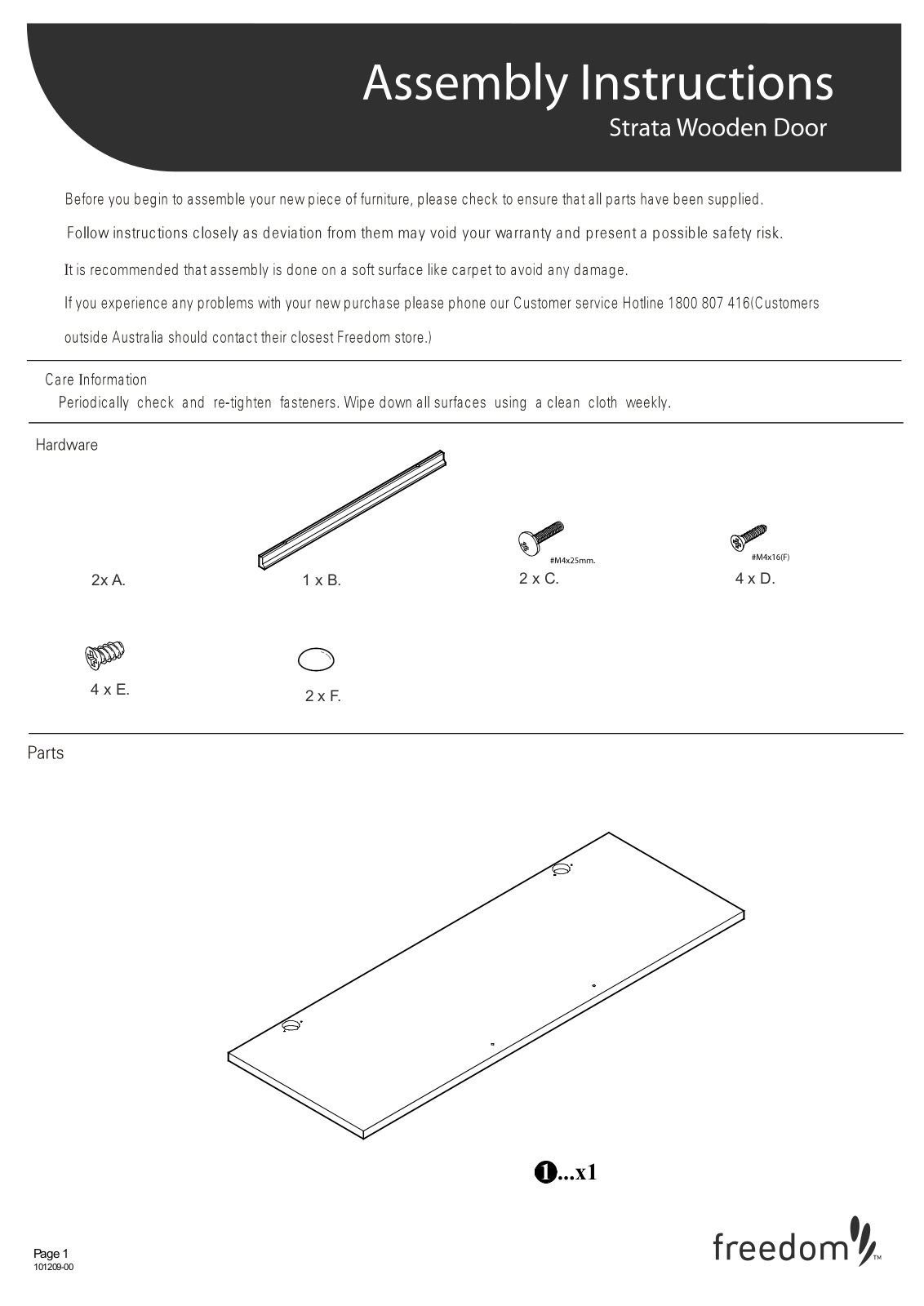 Freedom Strata Wooden Door Assembly Instruction