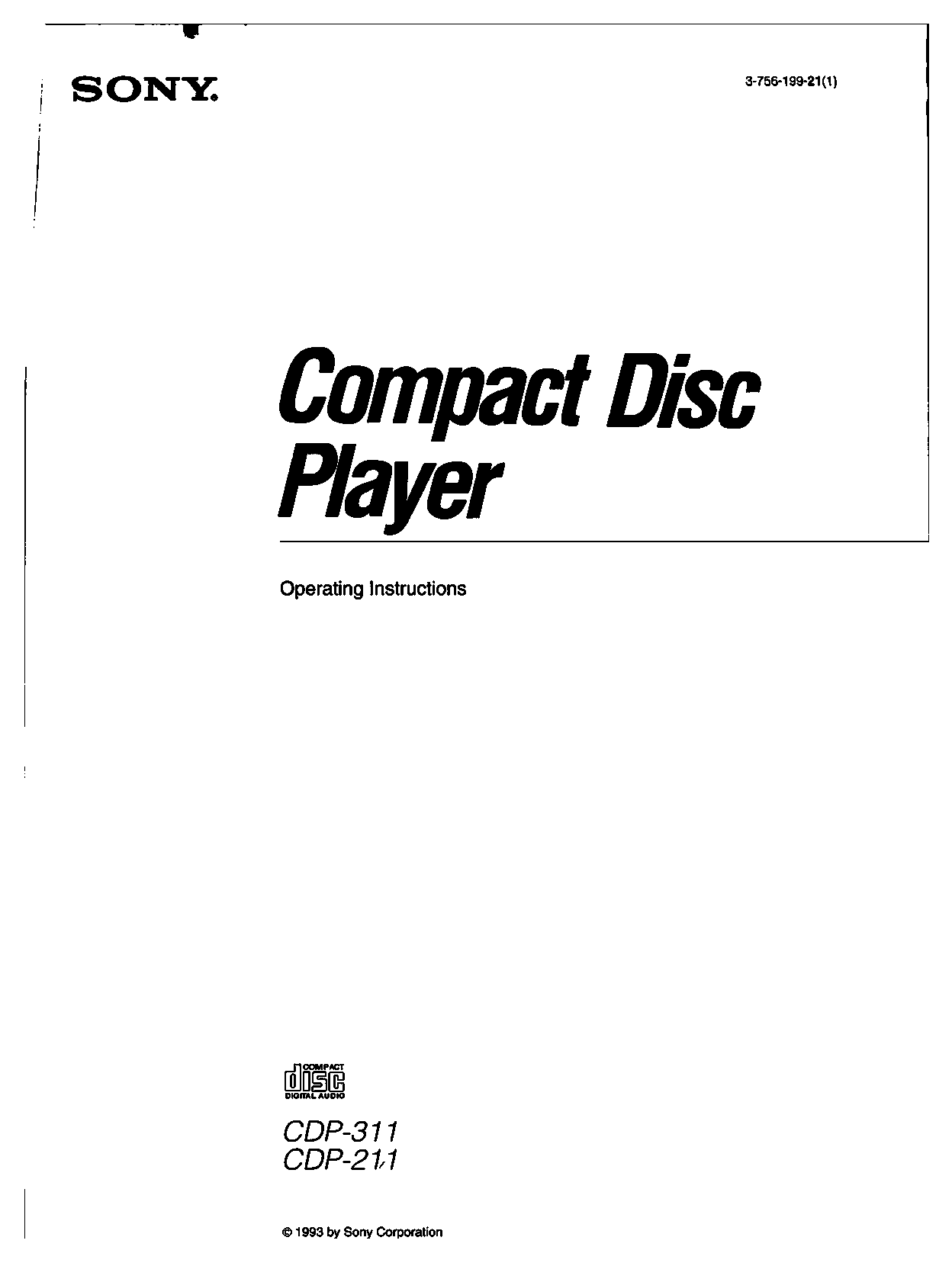 Sony CDP-311 User Manual