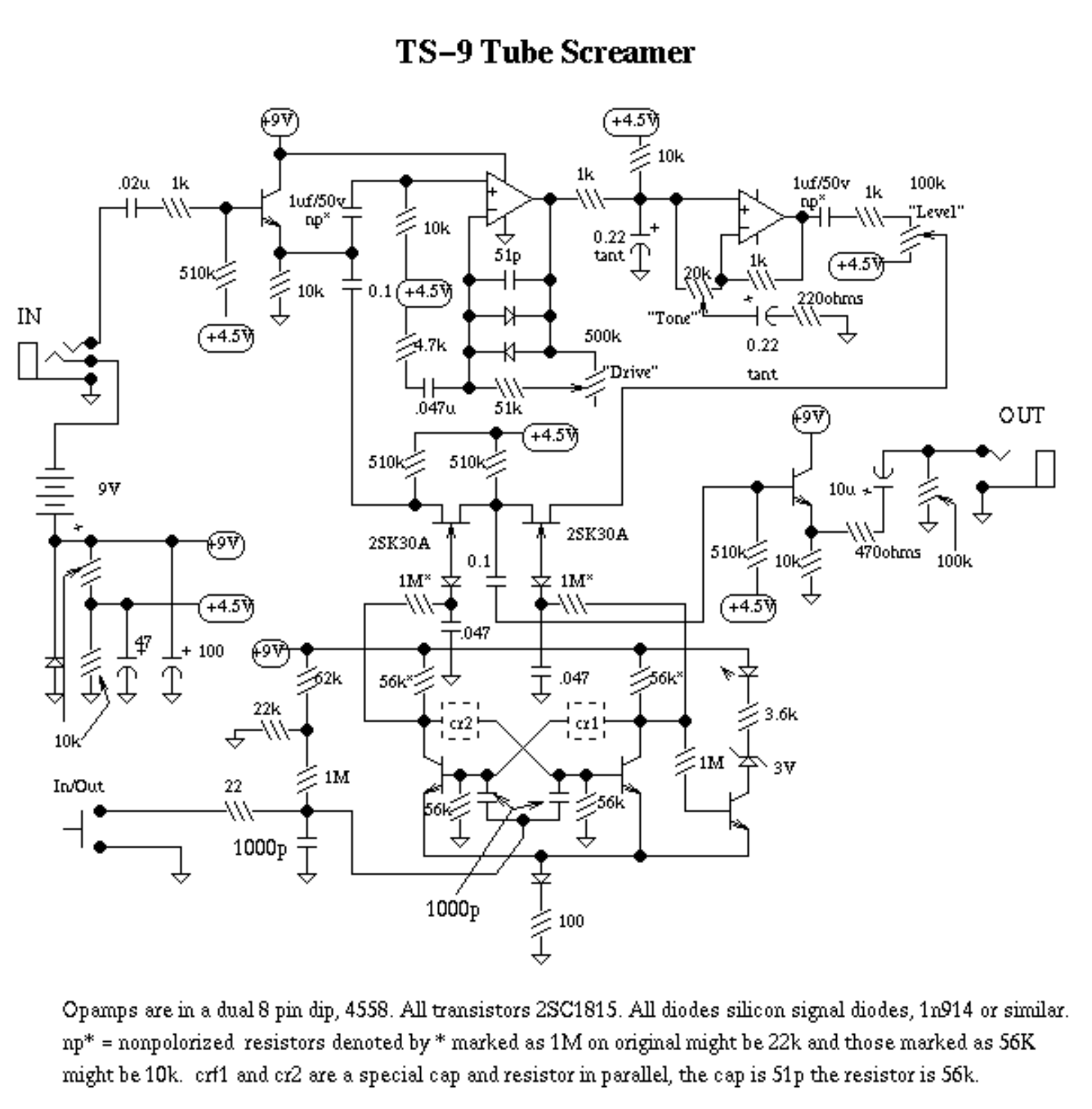 Ibanez ts9 schematic