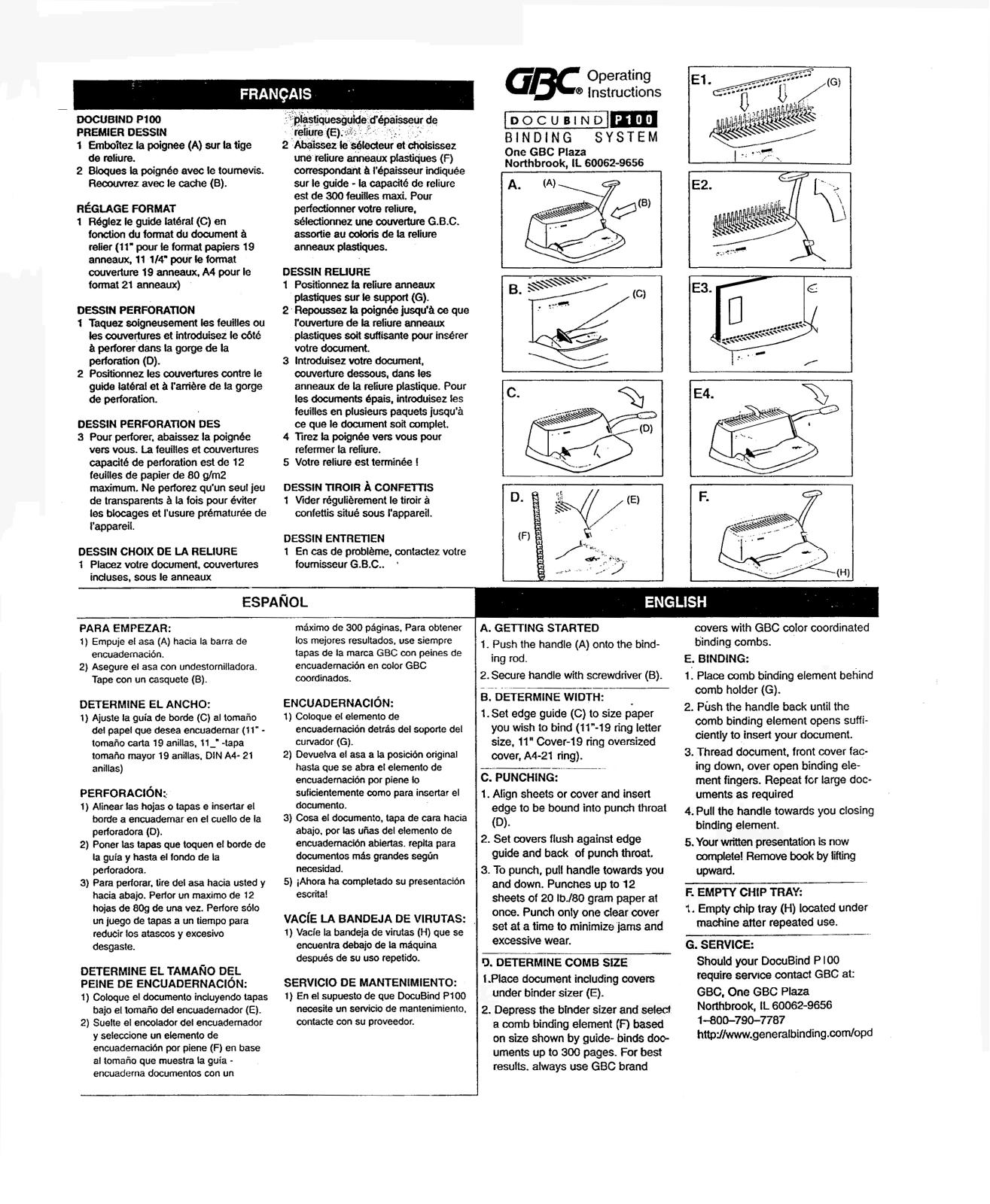 GBC DOCUBIND P100 User Manual