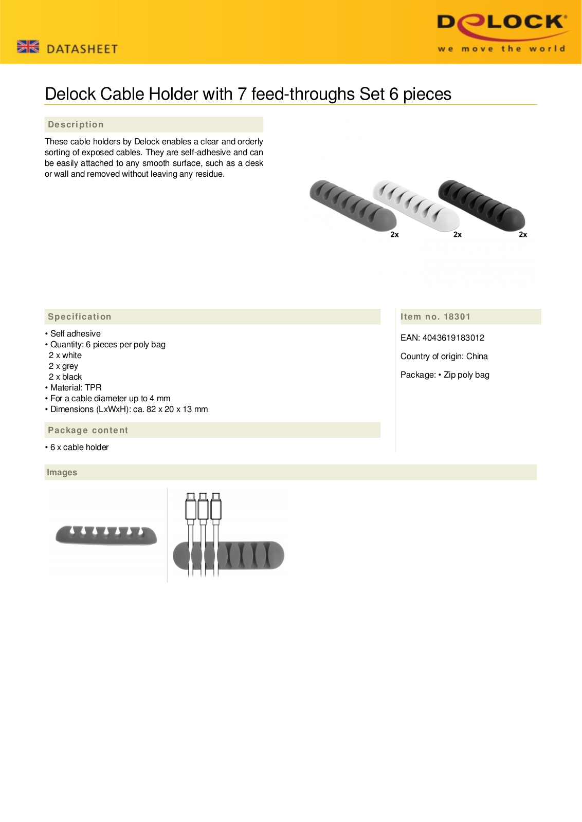 DELOCK 18301 Datasheet - ManualMachine.com