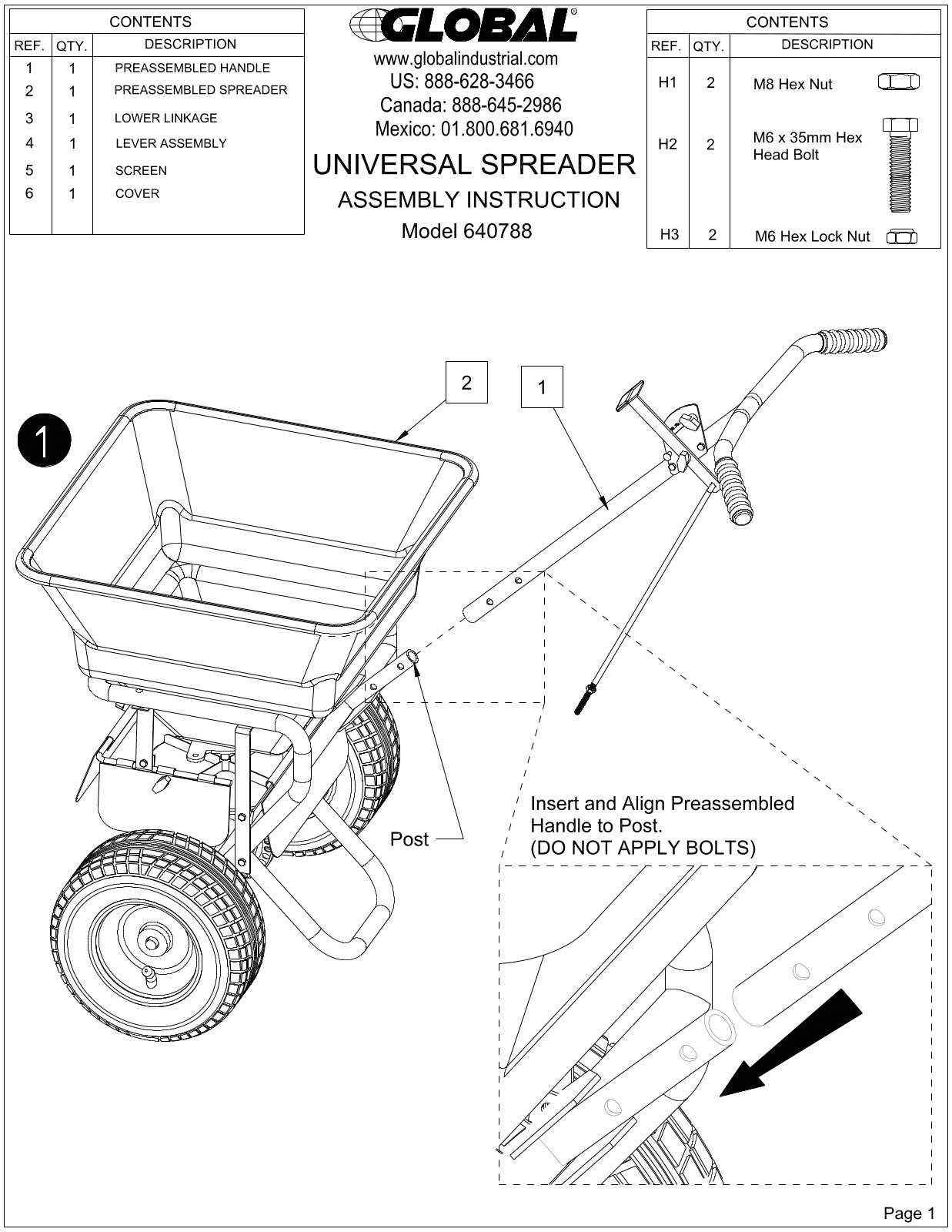 Global Industrial 246706, 640788 User Manual