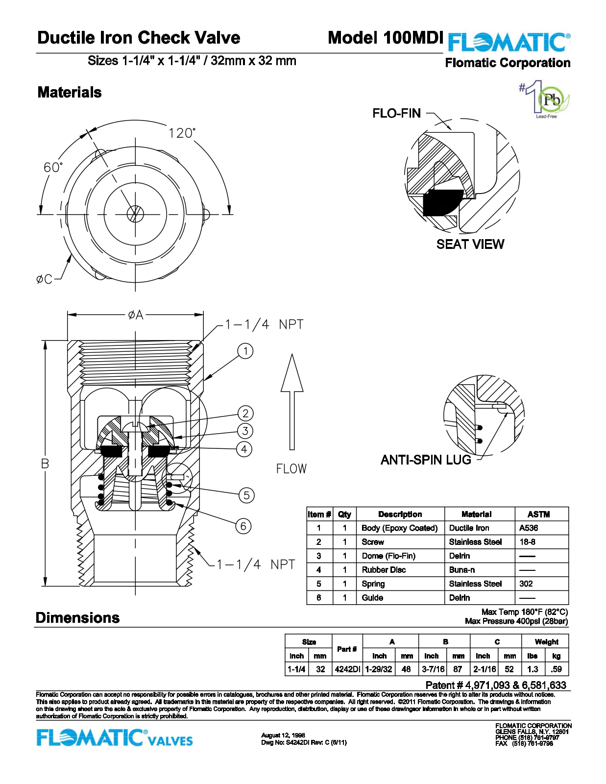 Flomatic 100MDI Parts List