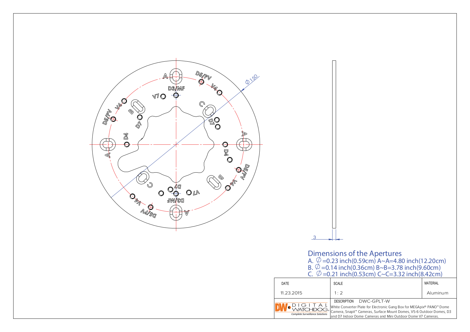 Digital Watchdog DWC-GPLT-W Specsheet