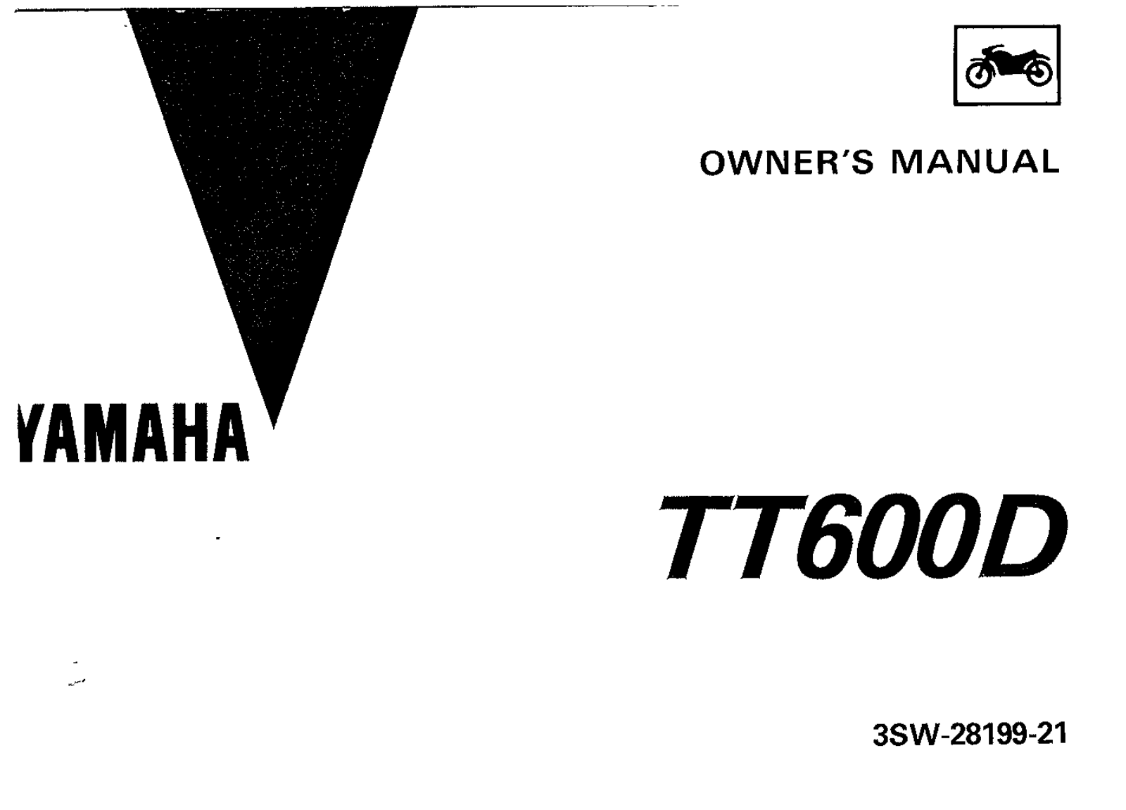 Yamaha TT600 D 1992 Owner's manual