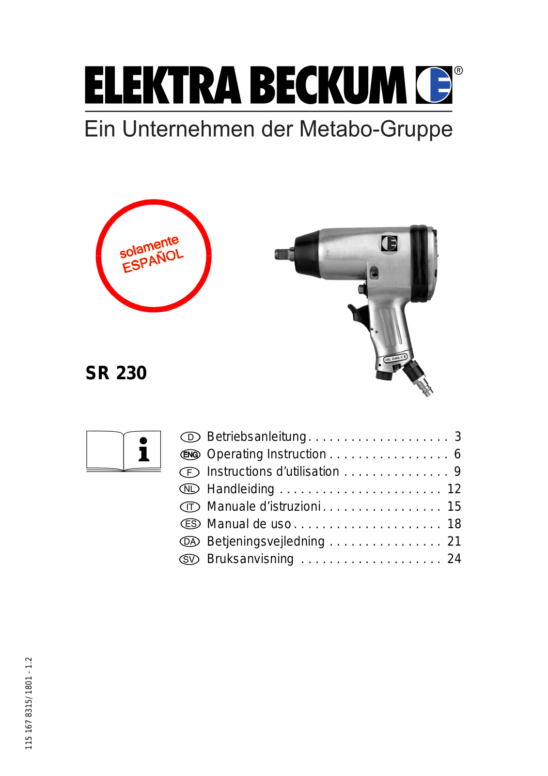ELEKTRA BECKUM sR 230 User guide - ManualMachine.com