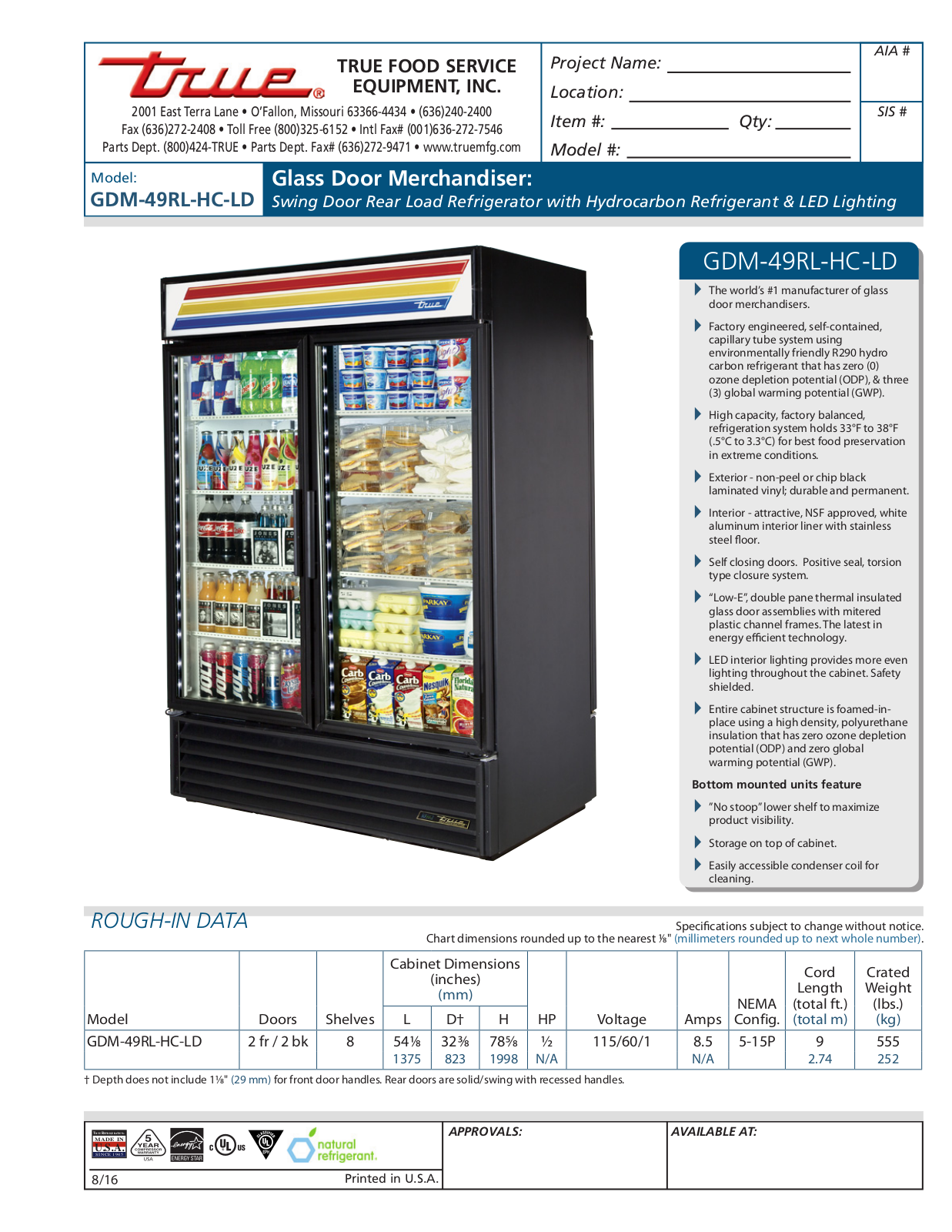 True GDM-49RL-HC-LD User Manual