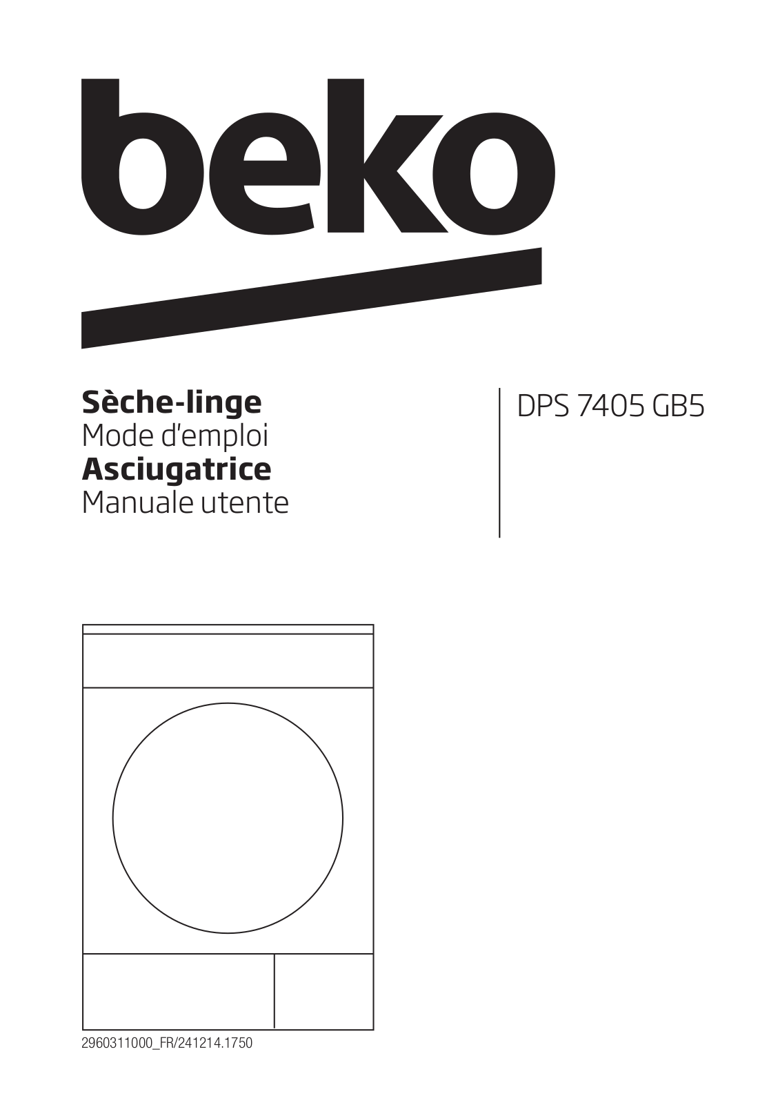 Beko DPS 7405 GB5 User manual