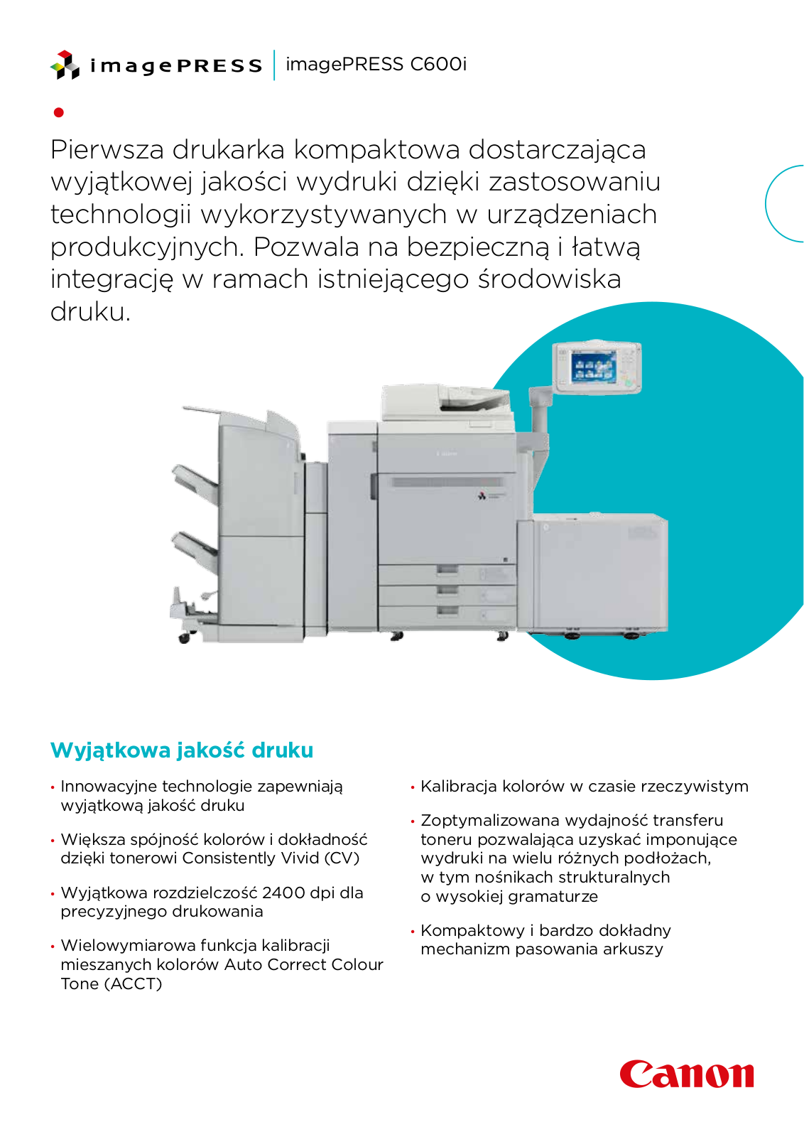 Canon IMAGEPRESS C600I BROCHURE