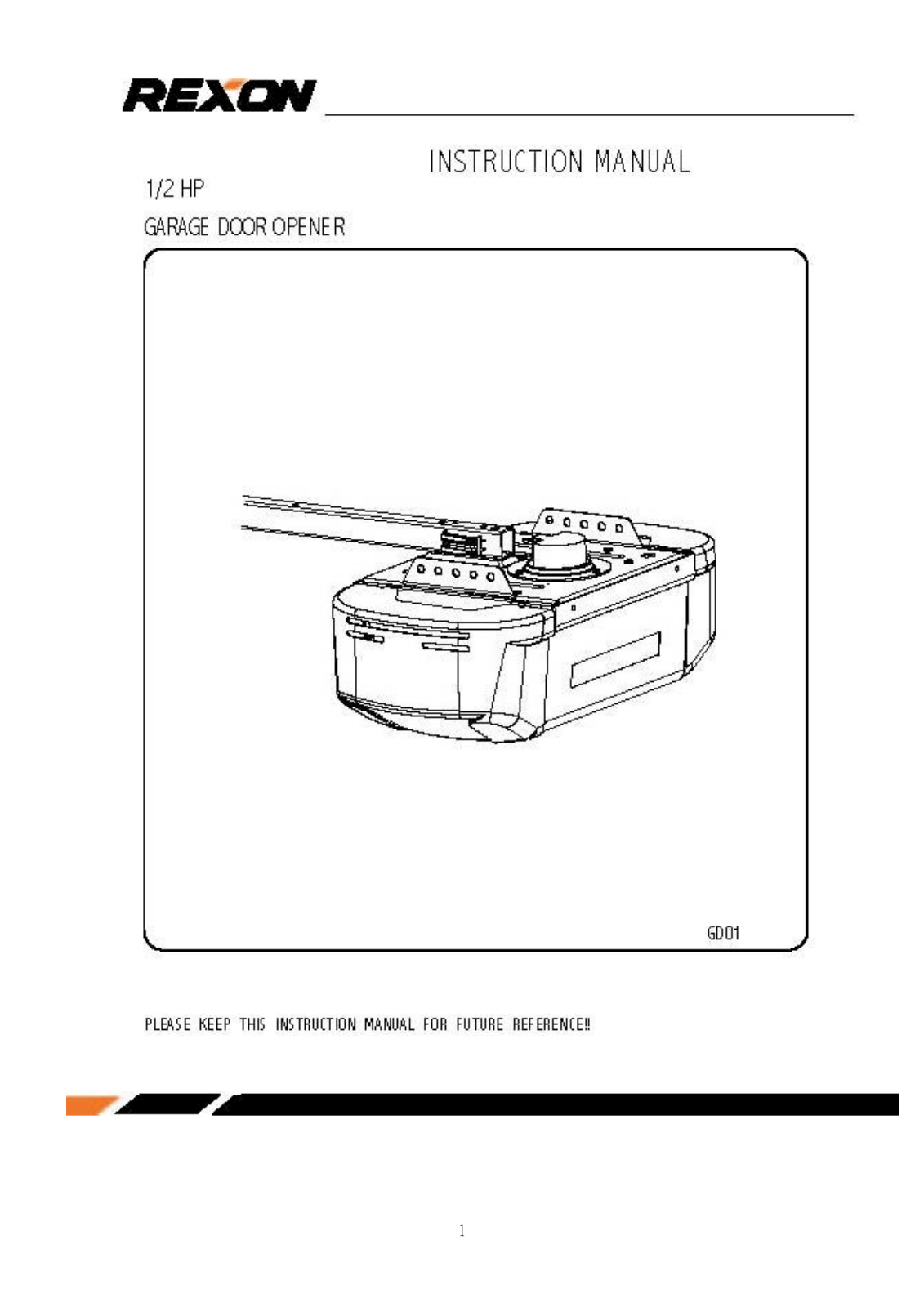Rexon GDK01 Users Manual