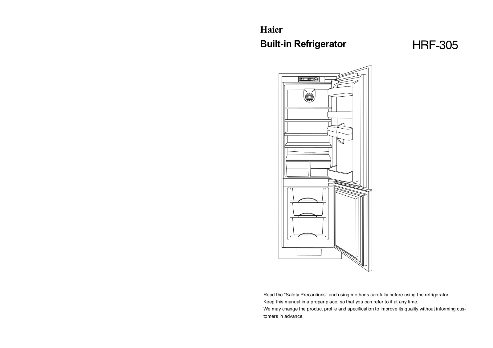 Haier HRF-305 User Manual