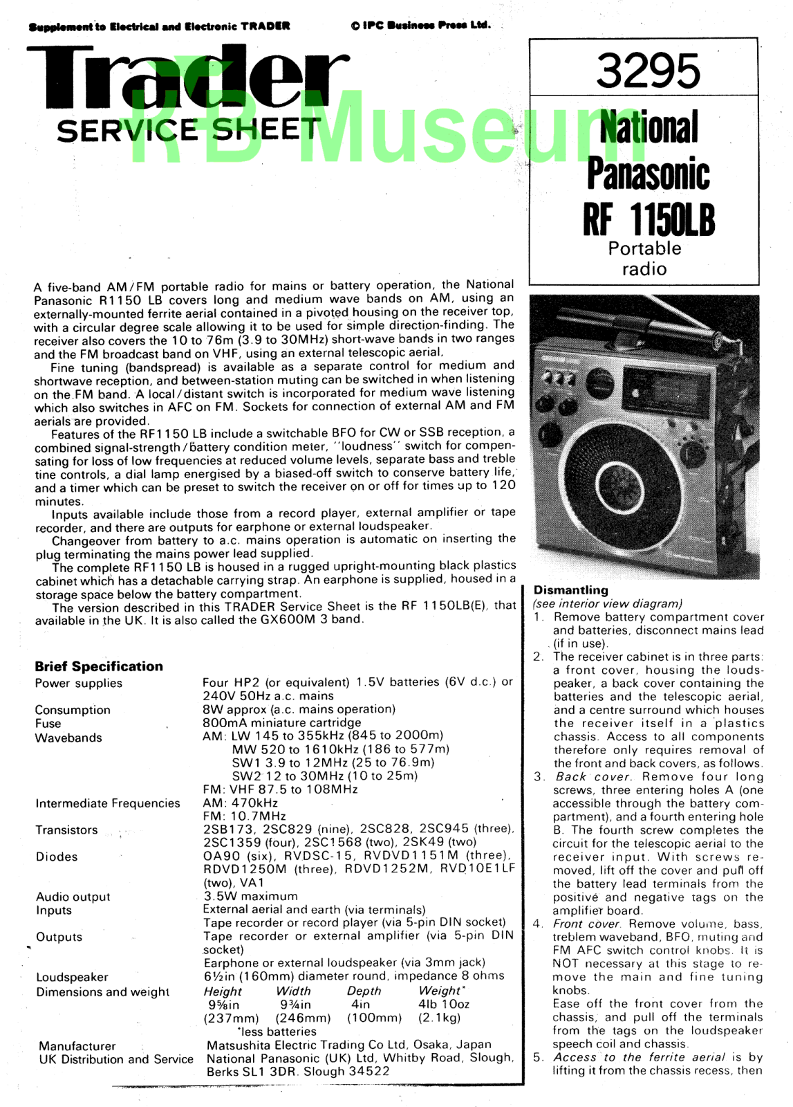 Trader rf-1150lb User Manual