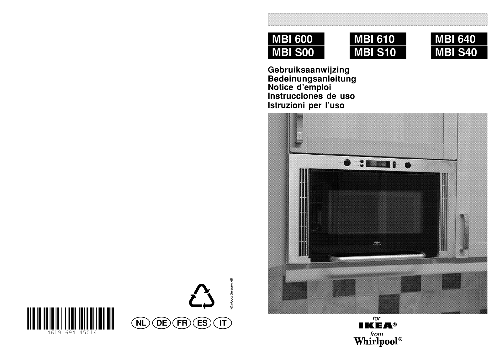 Whirlpool MBI 610, MBI 600, MBI 640, MBI S10, MBI S40 User Manual