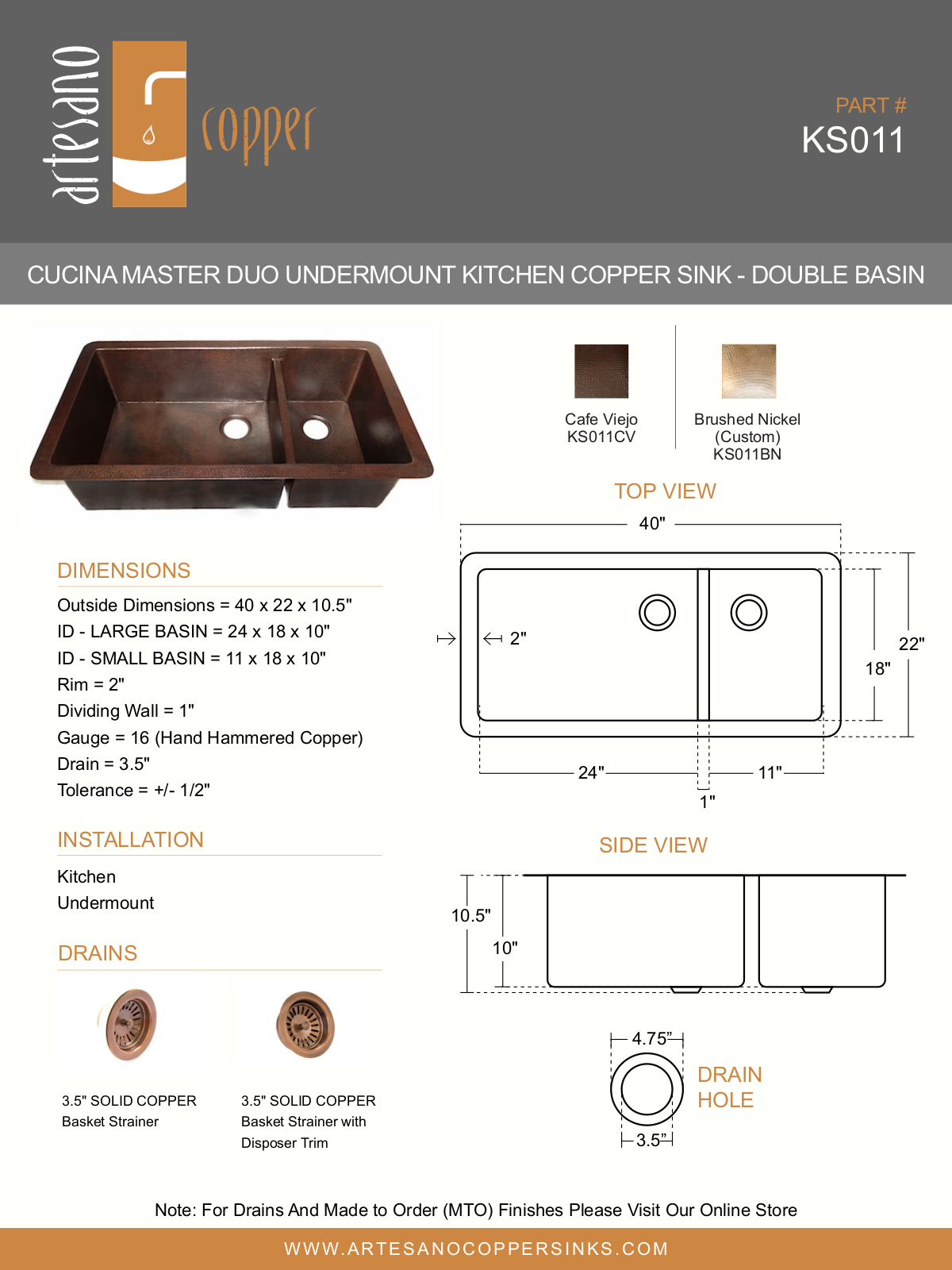 Artesano Design YIPT1036 Specifications - ManualMachine.com