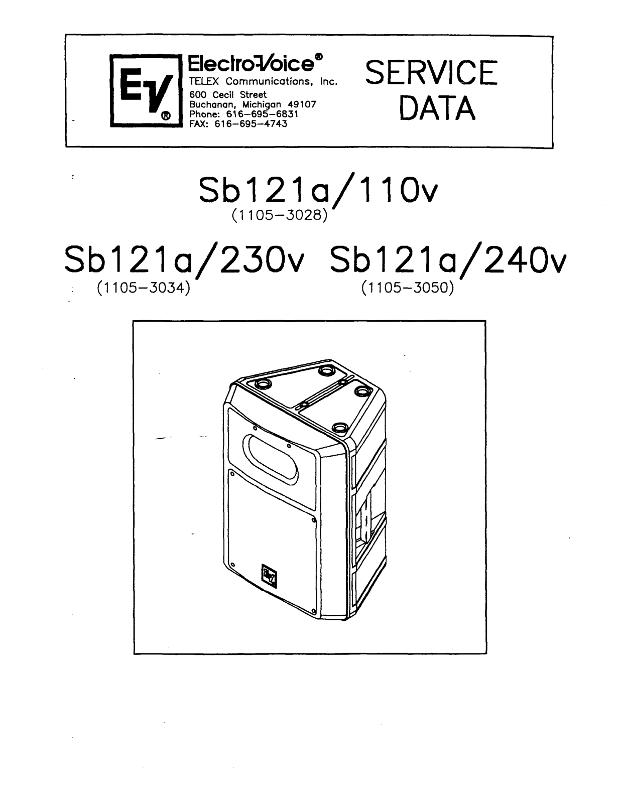 Electro-Voice sb121a User Manual