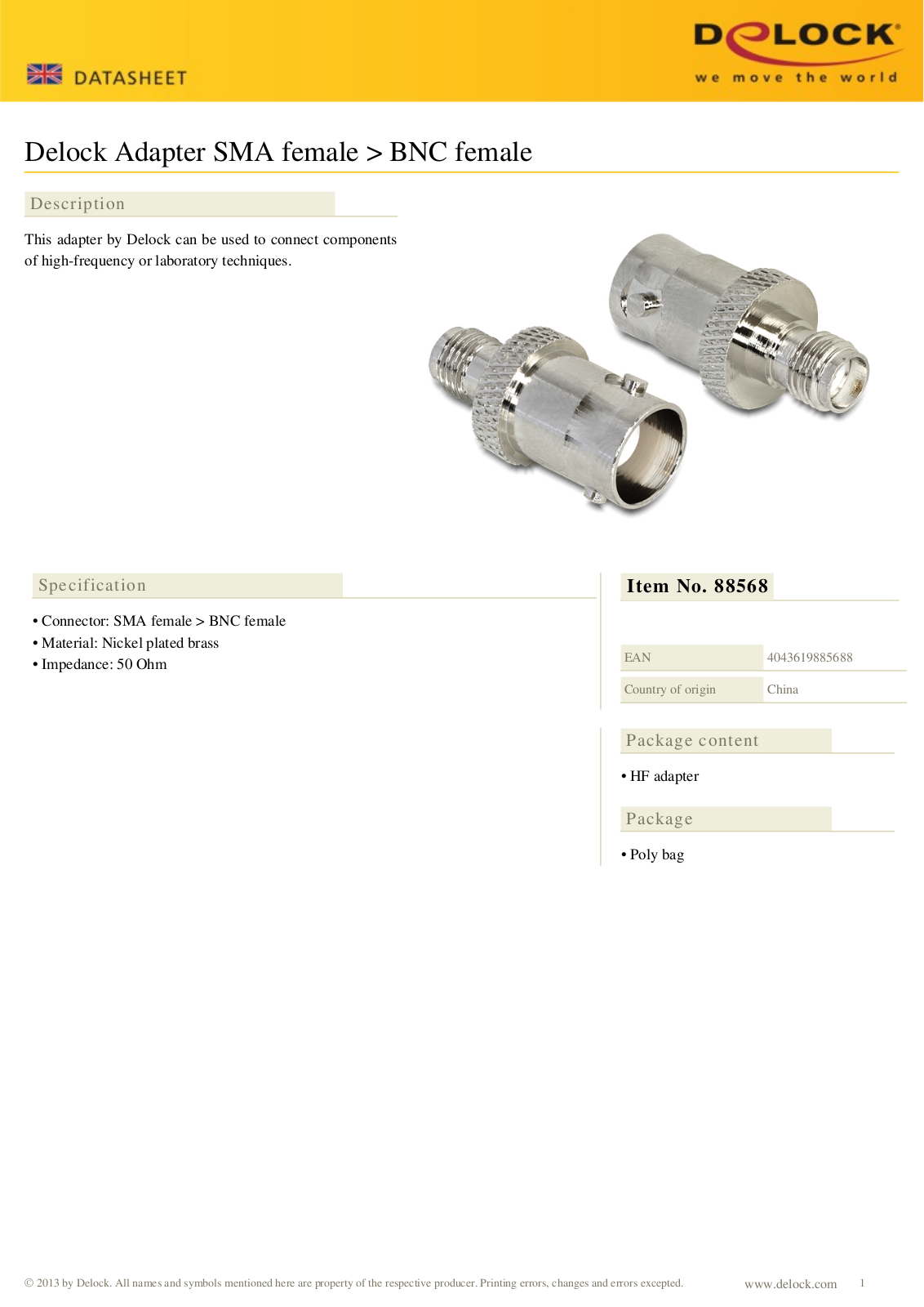 DeLOCK 88568 User Manual