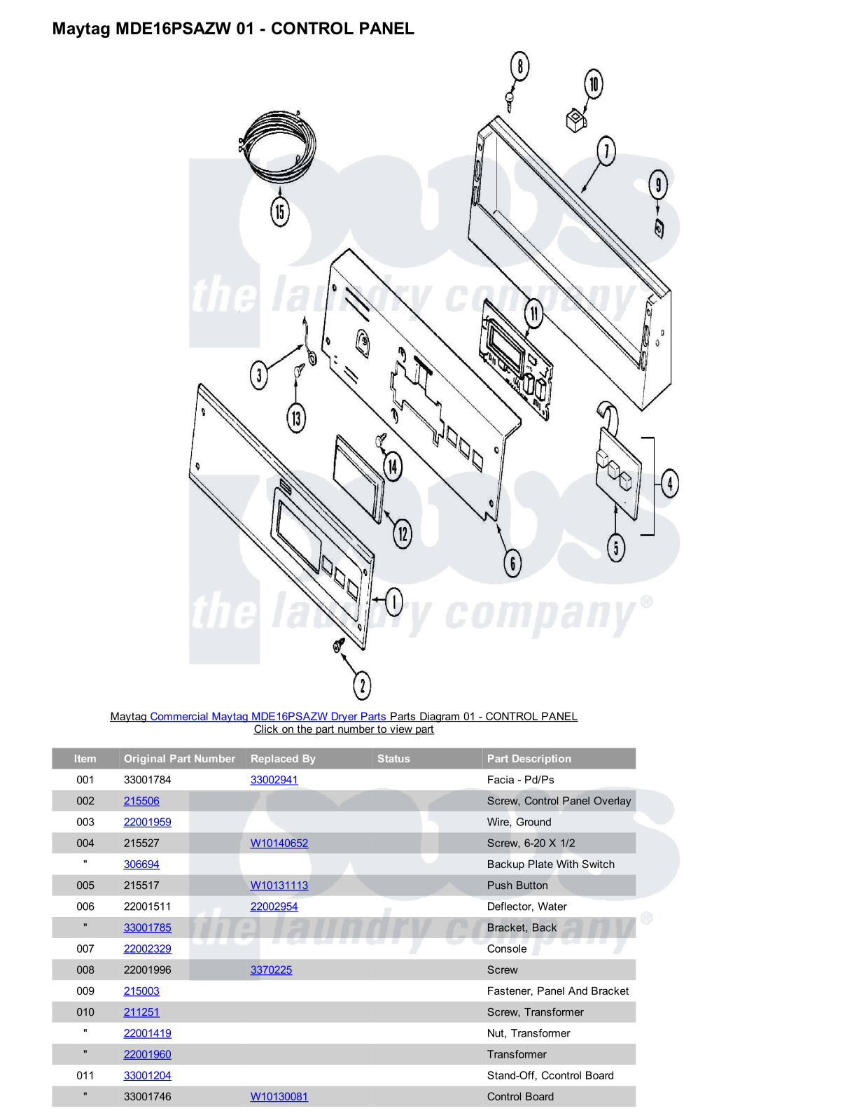 Maytag MDE16PSAZW Parts Diagram