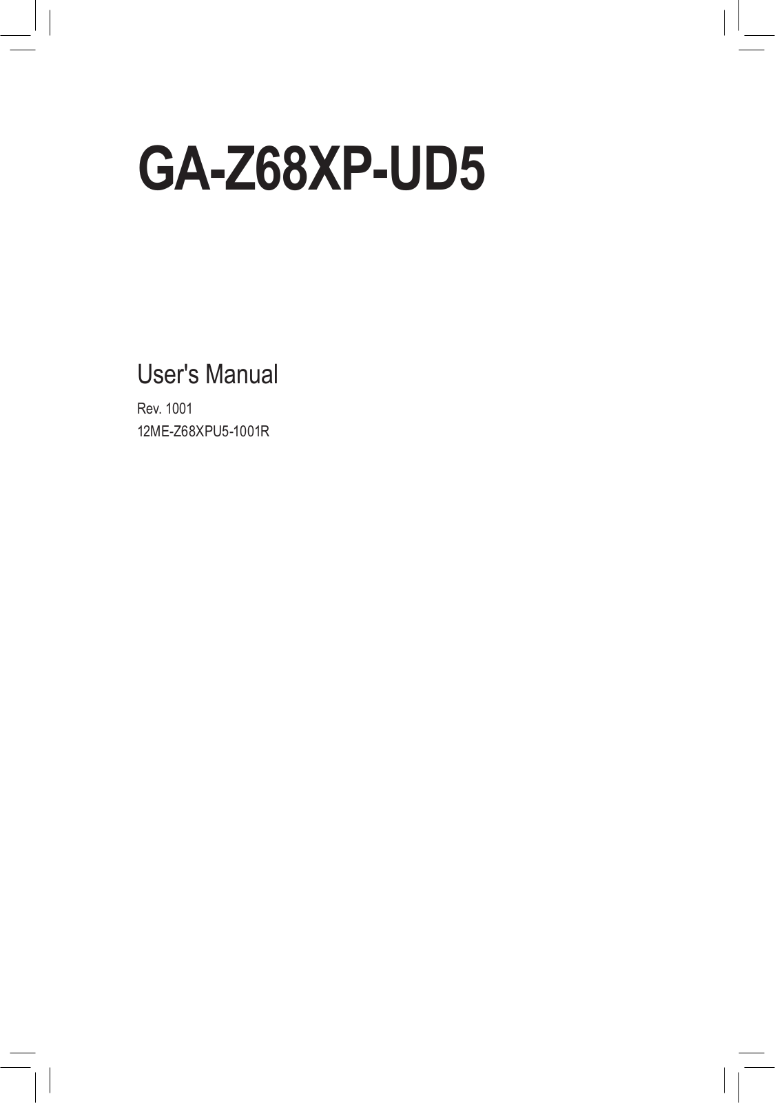 Gigabyte GA-Z68XP-UD5 User Manual