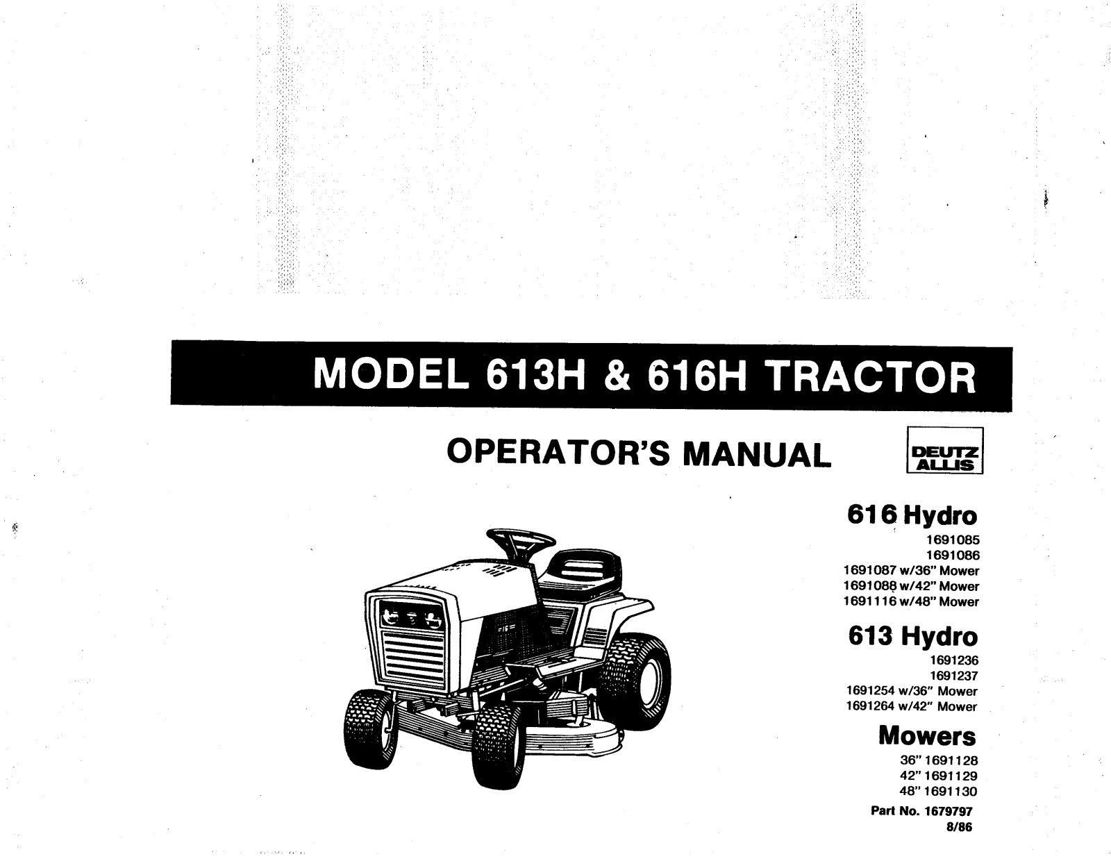 Snapper 616H, 613H User Manual