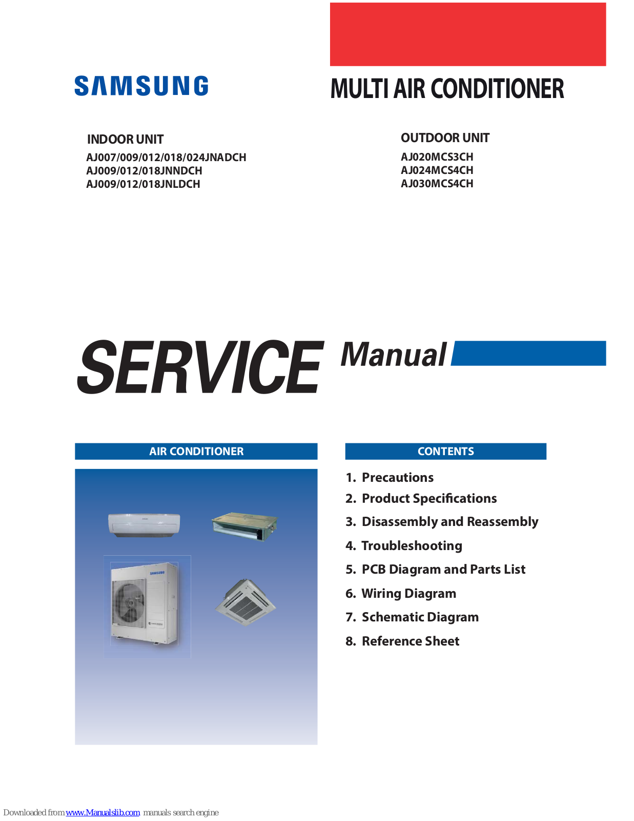 Samsung AJ007JNADCH, AJ024JNADCH, AJ012JNADCH, AJ009JNADCH, AJ018JNADCH Service Manual