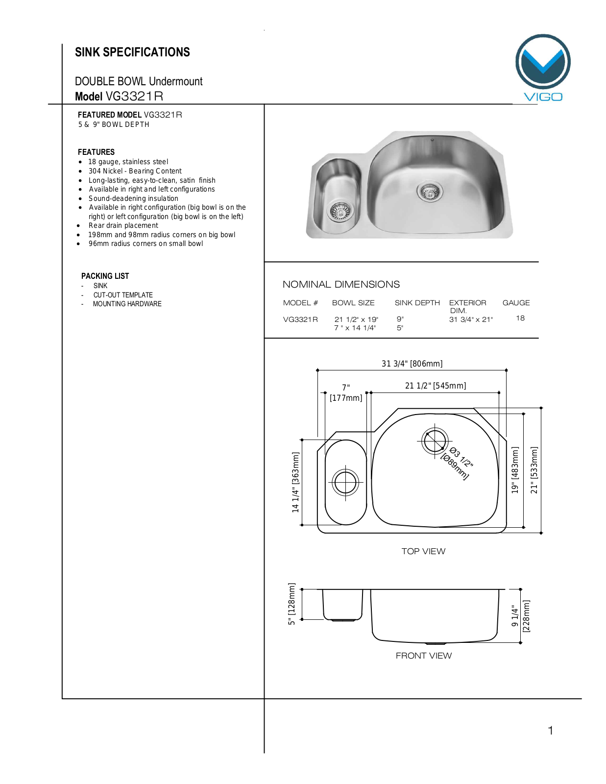 Vigo VG3321R User Manual