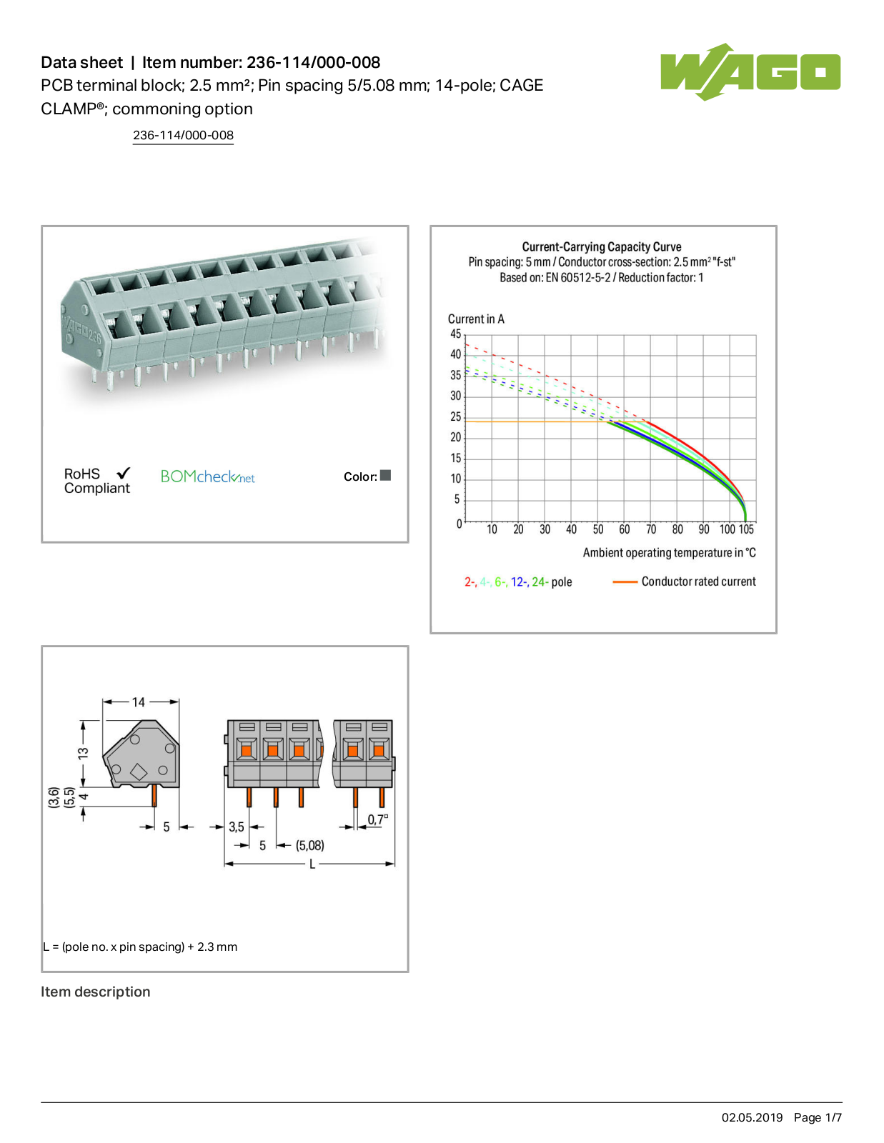 Wago 236-114/000-008 Data Sheet