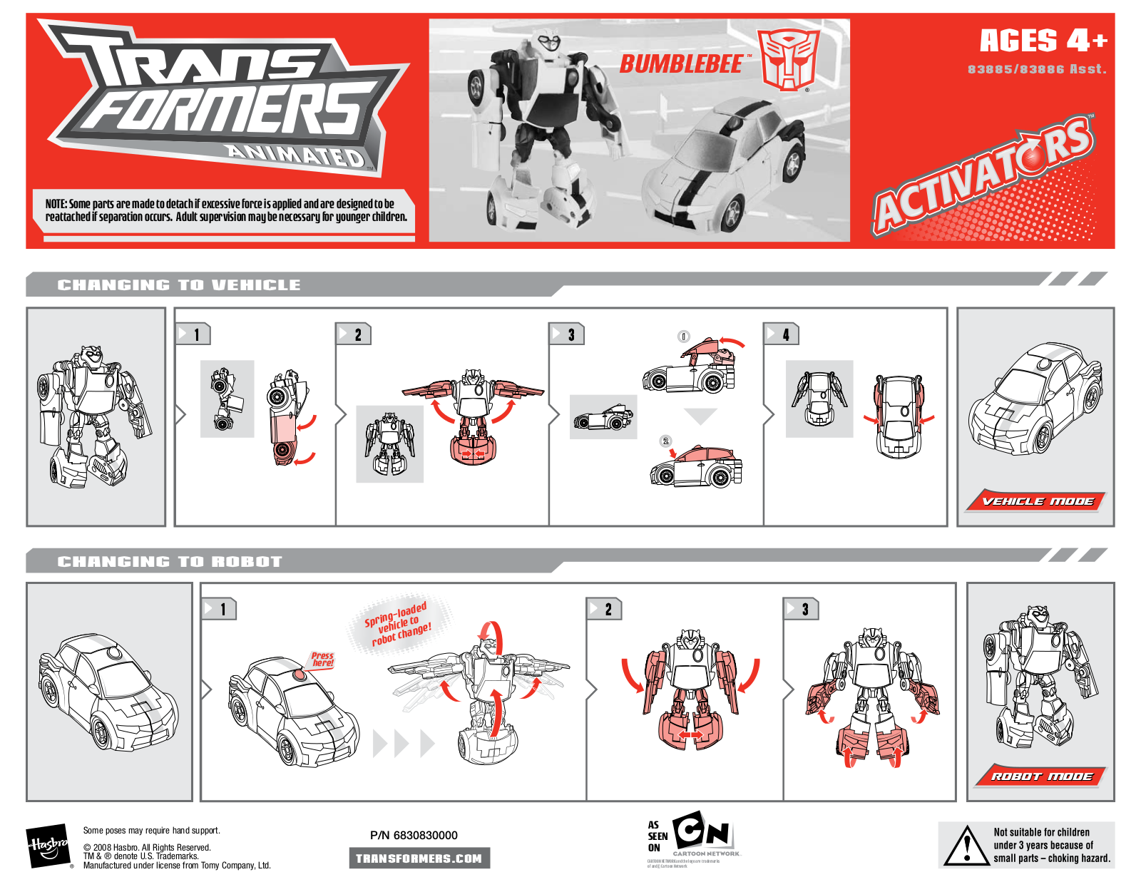 Hasbro TRANSFORMERS ANIMATED BUMBLEBEE068 User Manual