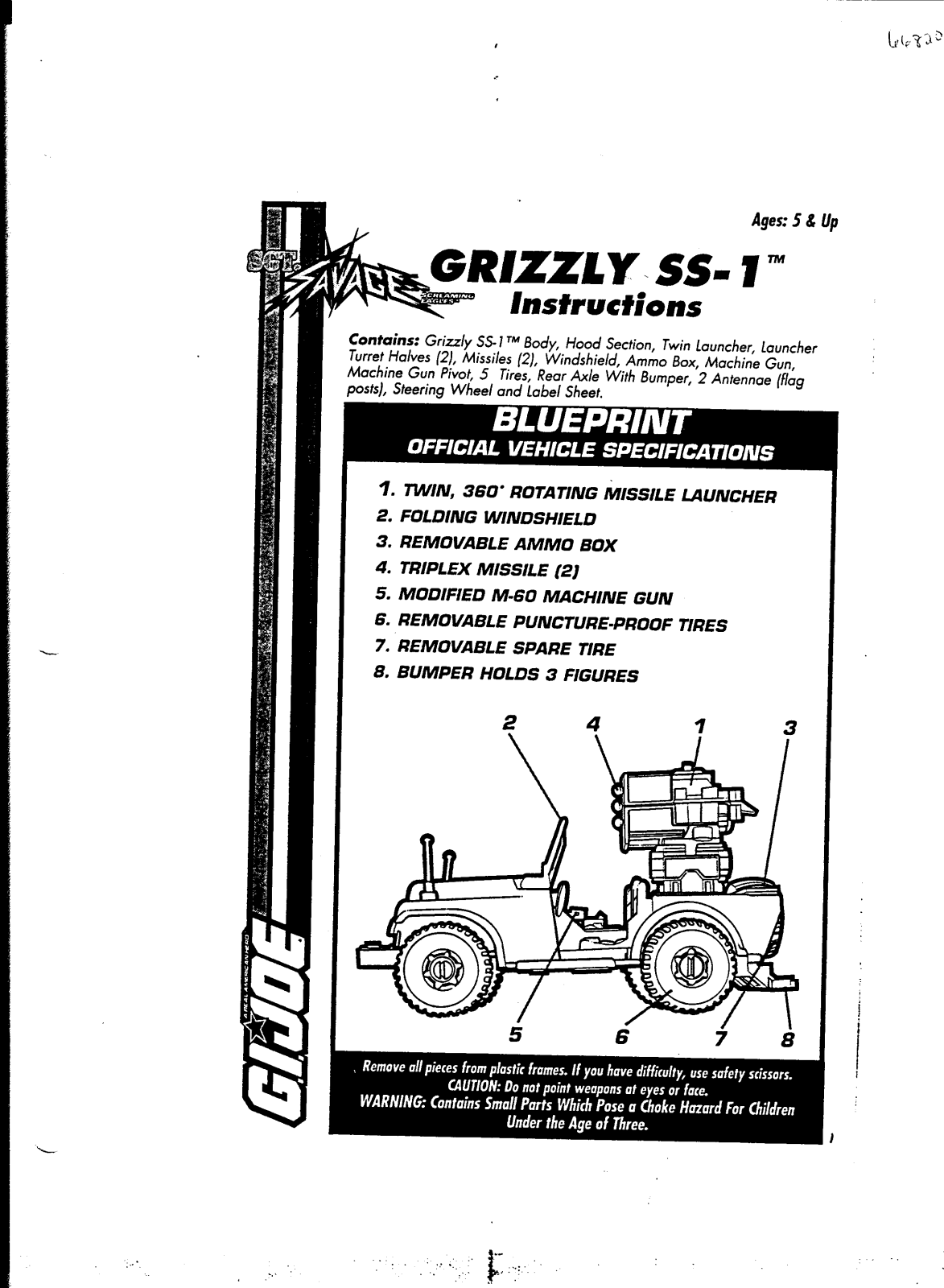 HASBRO GIJoe Grizzly SS-1 User Manual