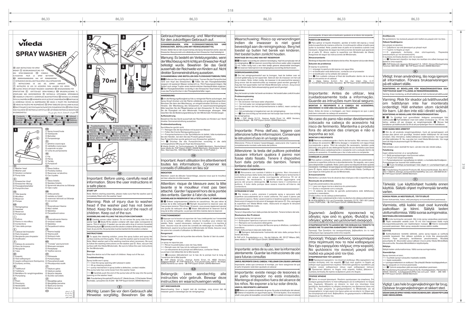 Vileda Windomatic Complete set User Manual