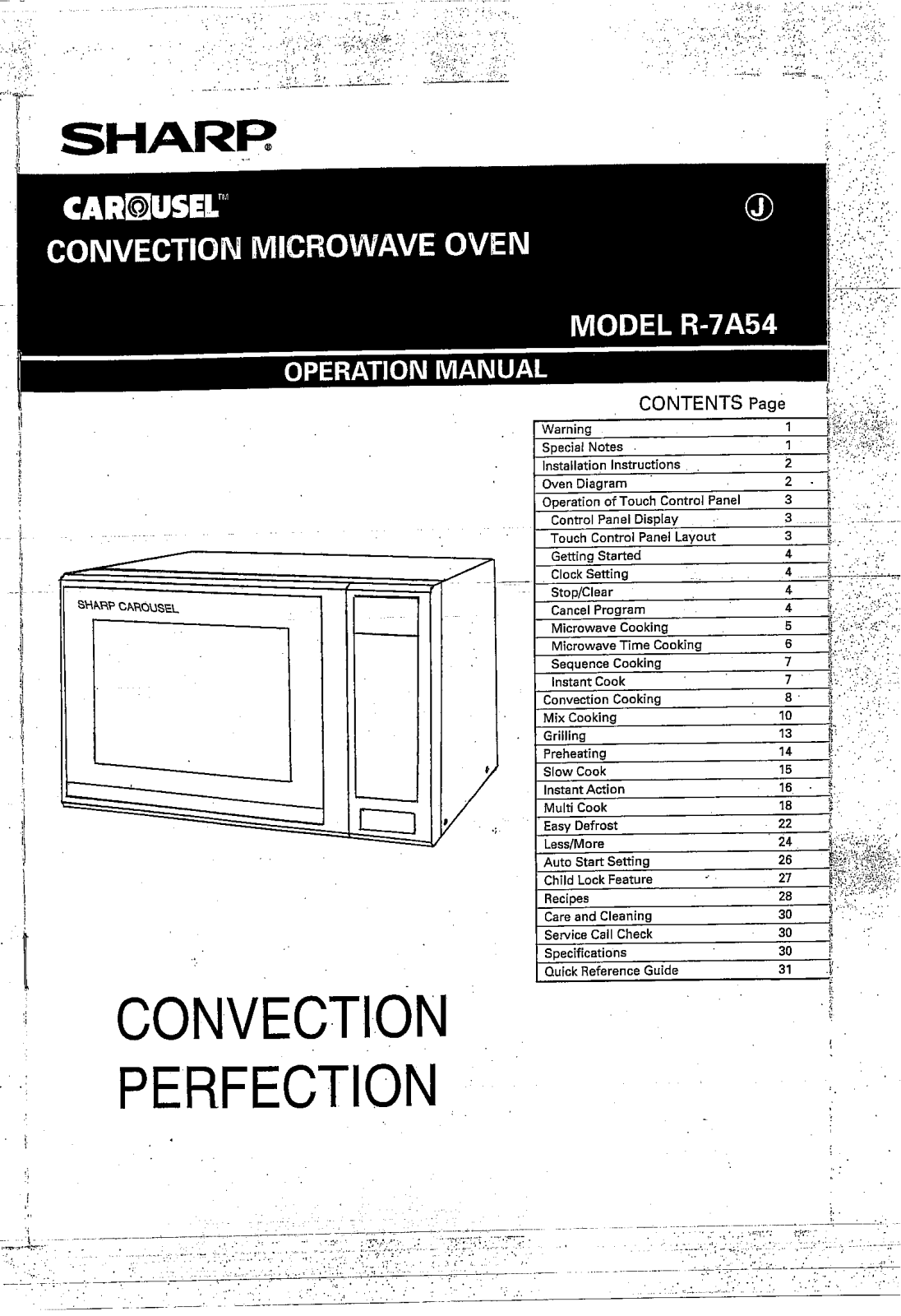 Sharp R-7A54 User Manual