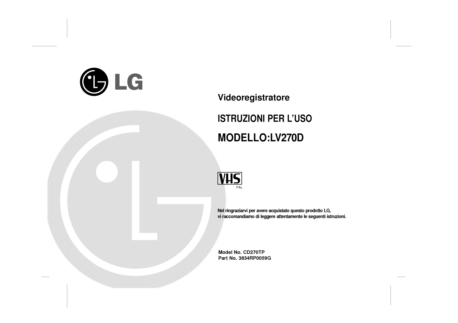 Lg LV270D user Manual