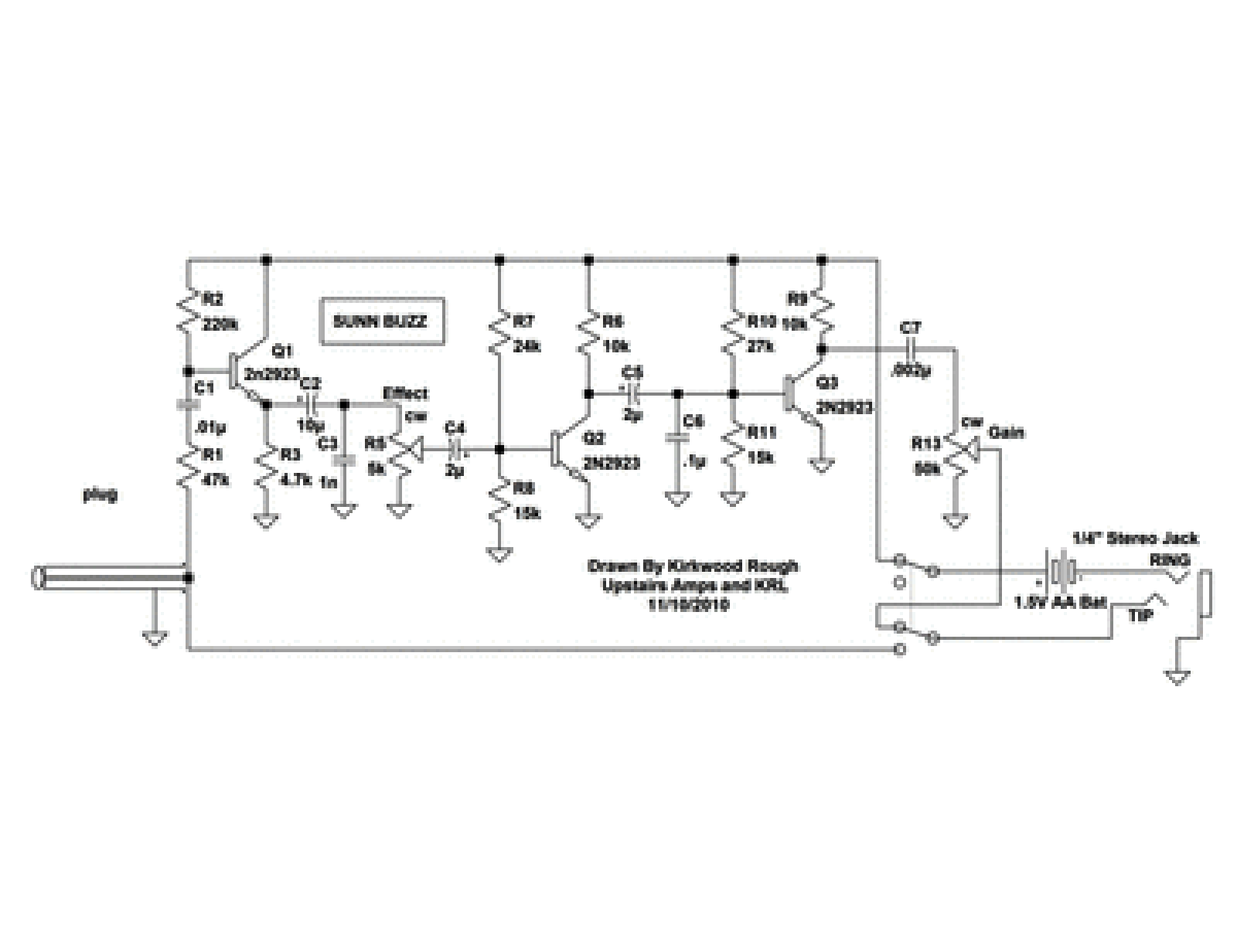 Sunn buzz effect schematic - ManualMachine.com