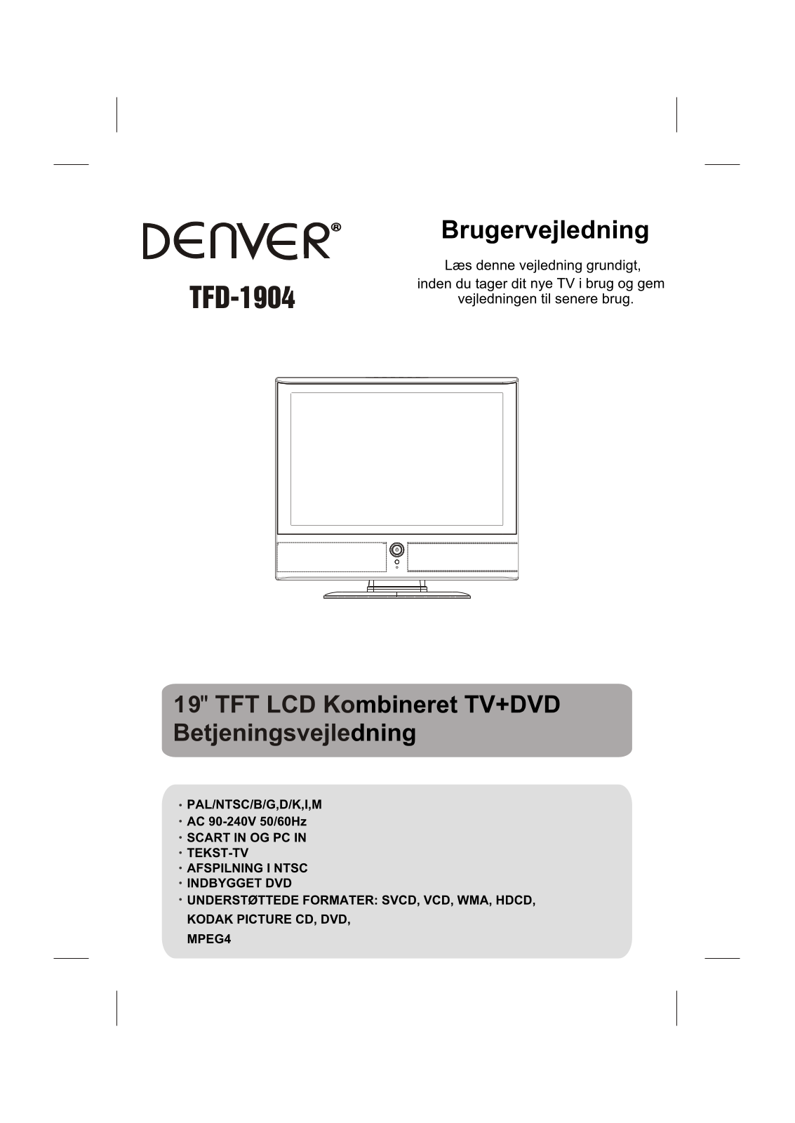 Denver TFD-1904 Instruction Manual