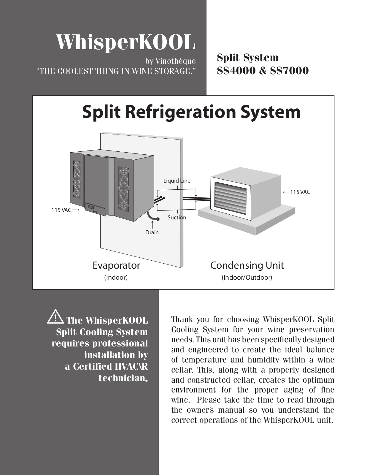 WhisperKool SS7000, SS4000 User Manual