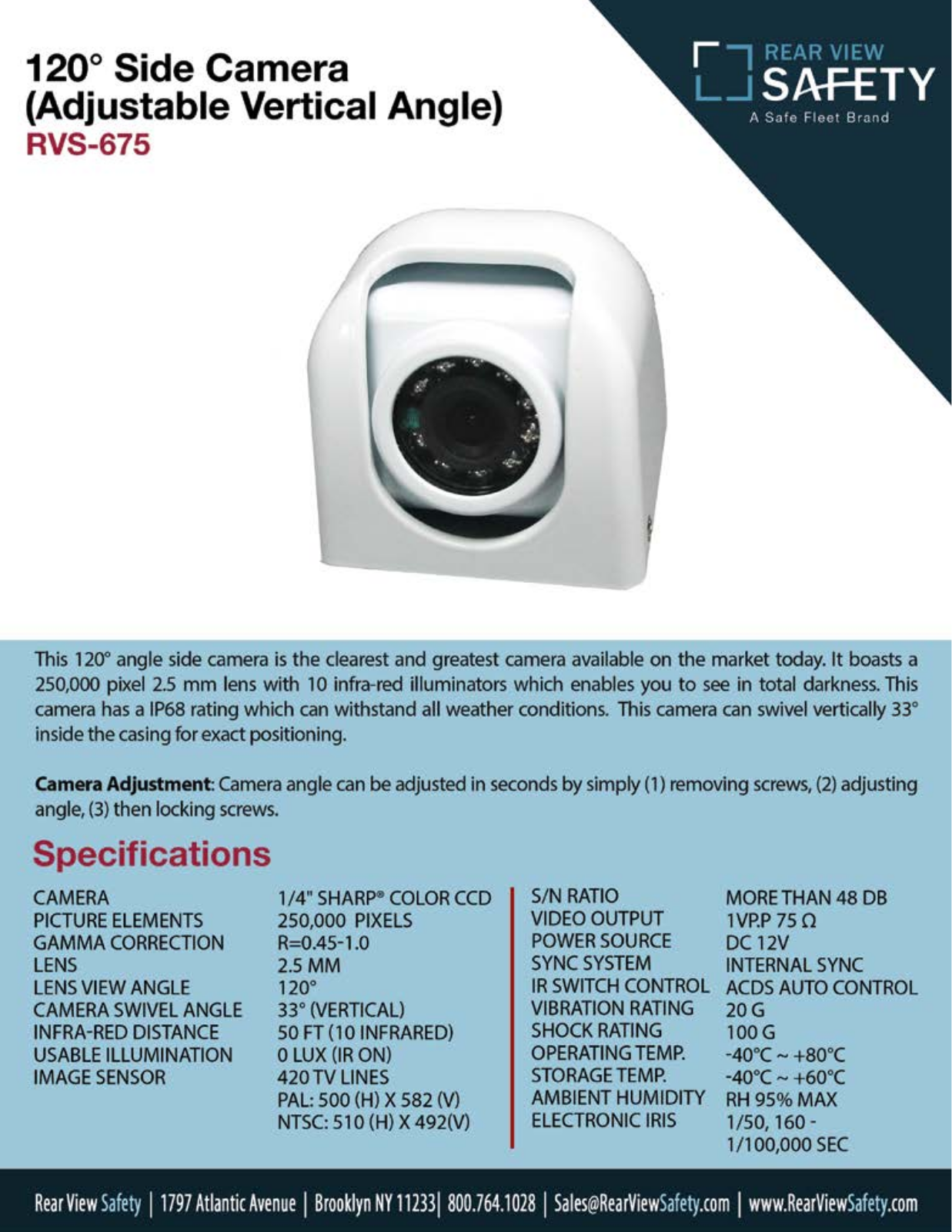 RVS Systems RVS-675L-NC, RVS-675R, RVS-675R-NC, RVS-675L Specsheet