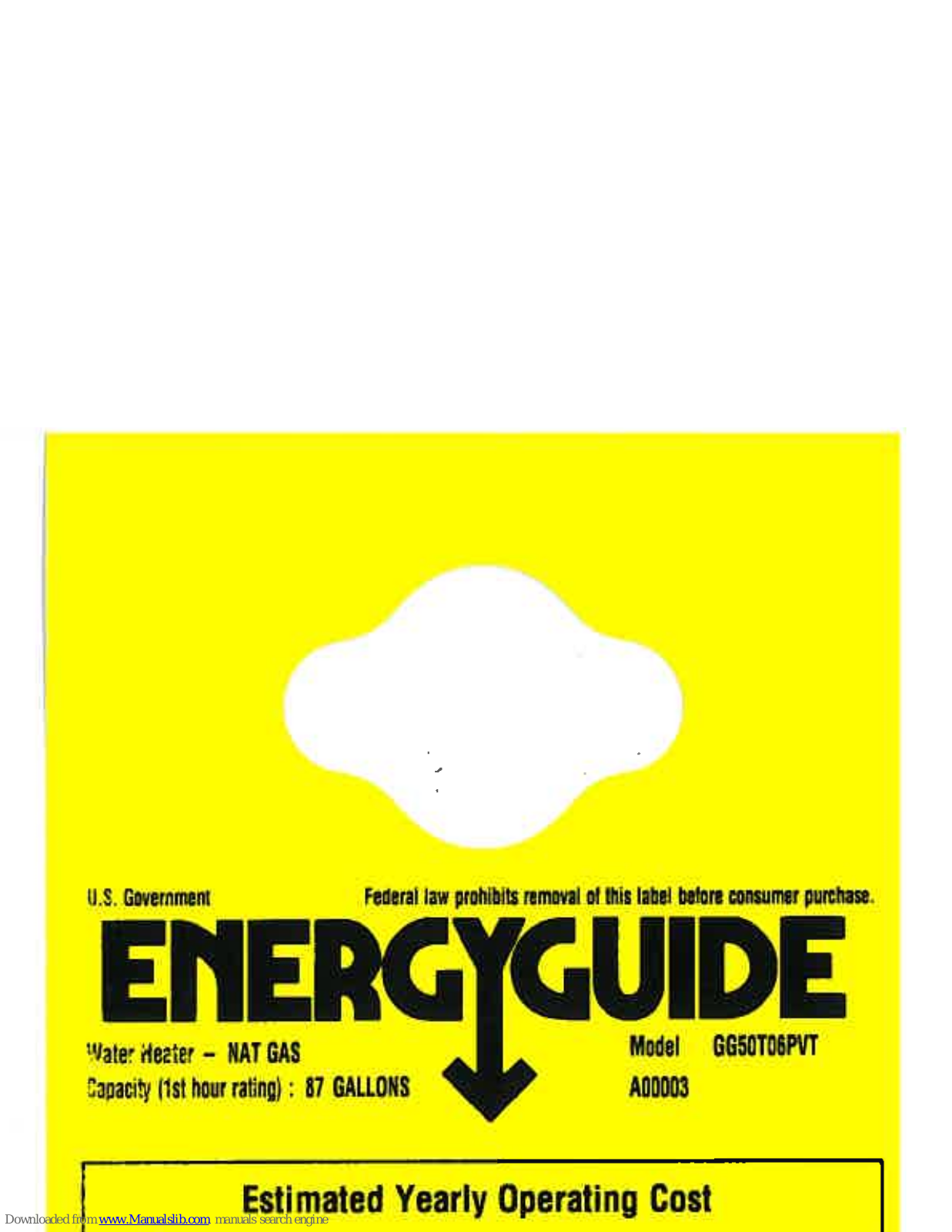 GE GG50T06PVT Energy Manual