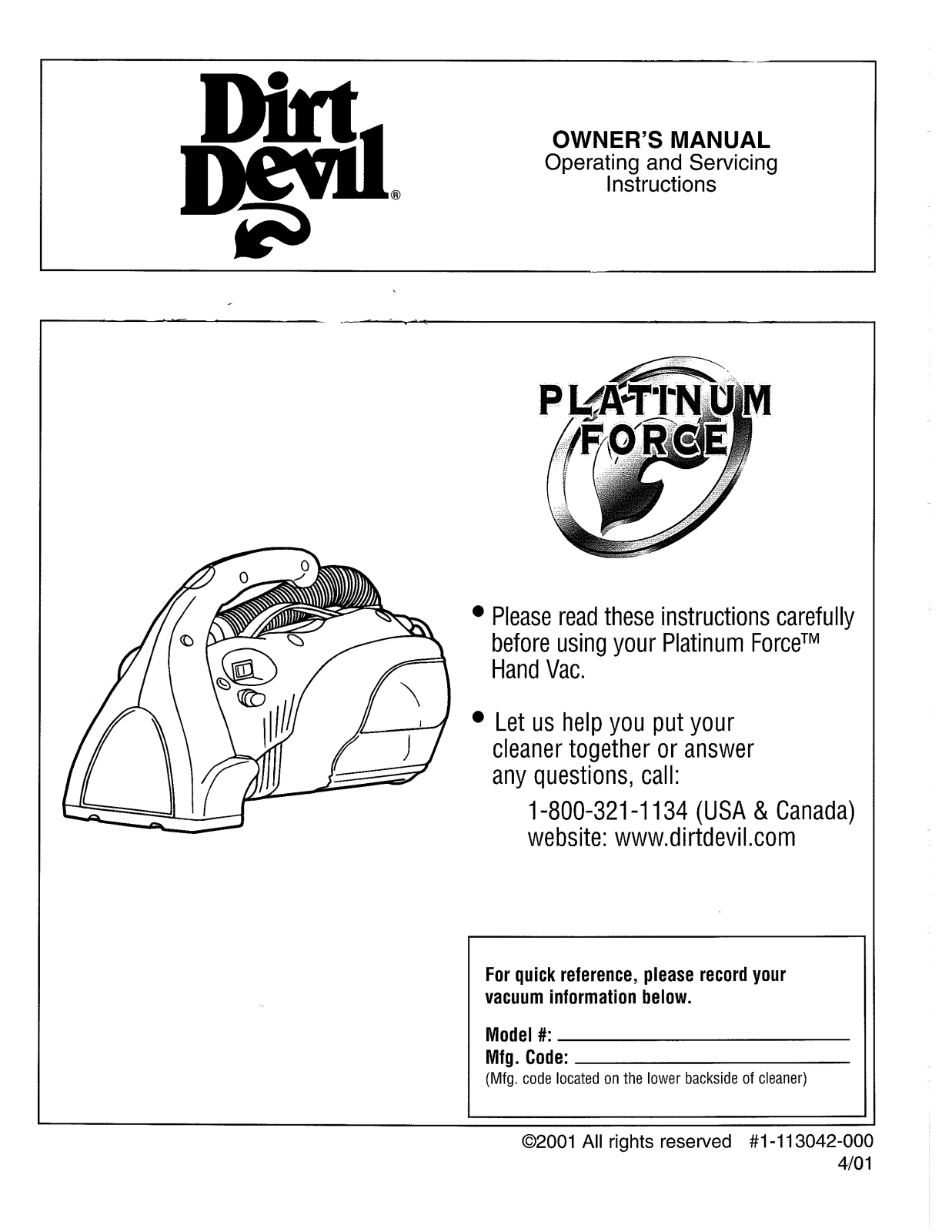 Dirtdevil M08240HSN User Manual - ManualMachine.com