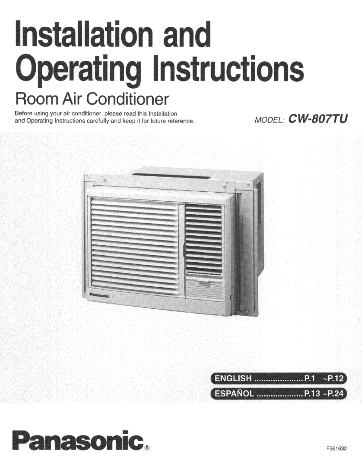 Panasonic CW-807TU User Manual