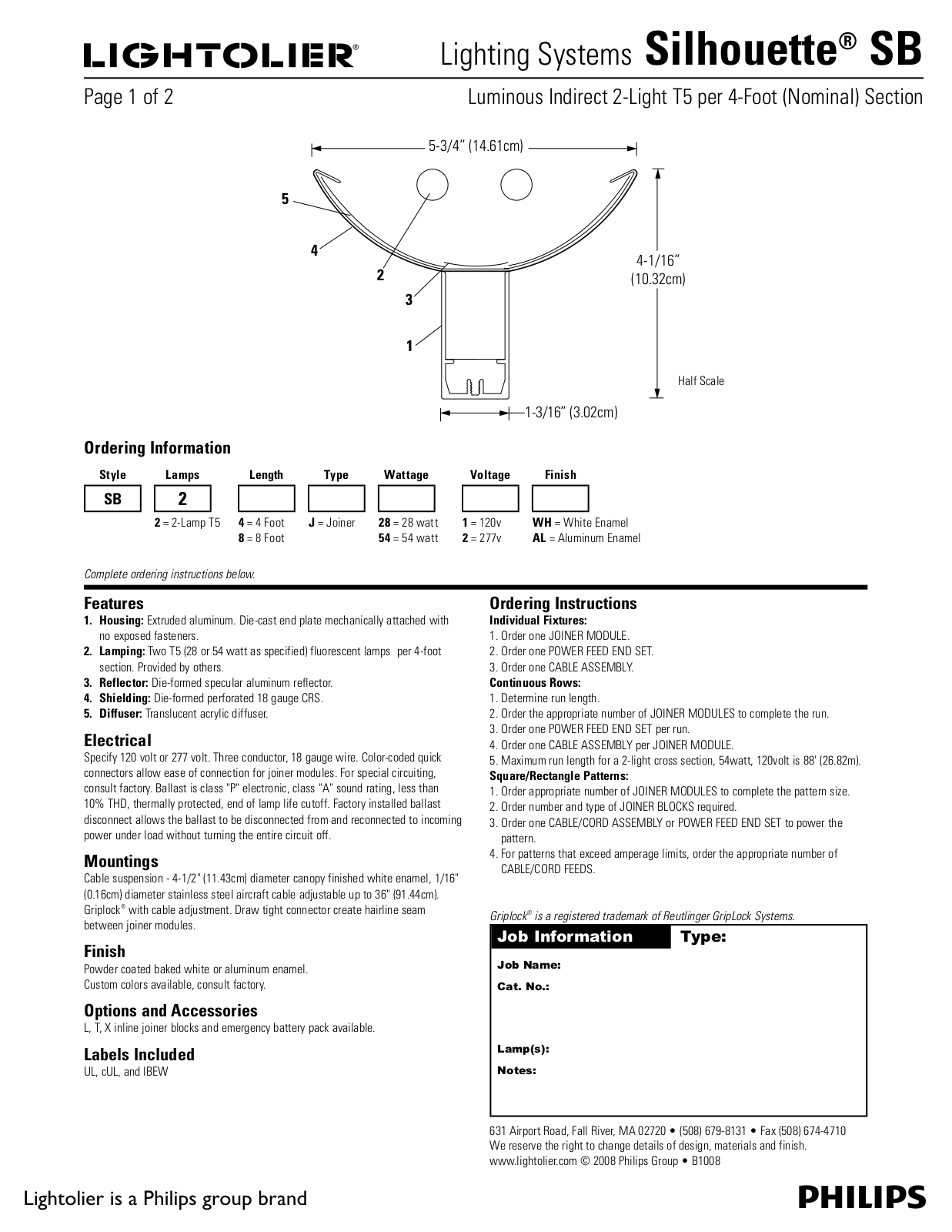 Lightolier Silhouette SB User Manual