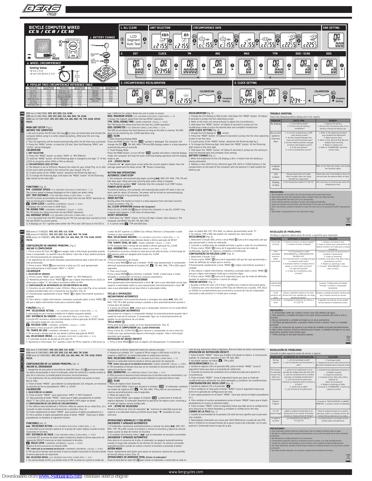 BERG CC 10, CC 5, CC 8 User Manual - ManualMachine.com