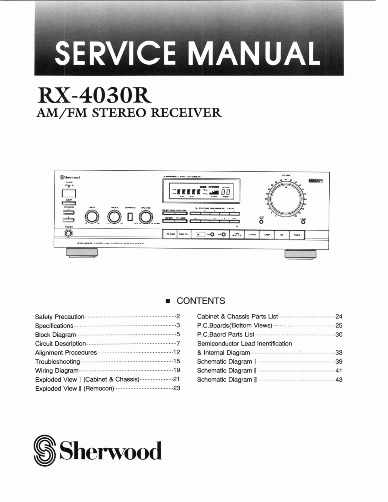 Sherwood RX-4030-R Service manual