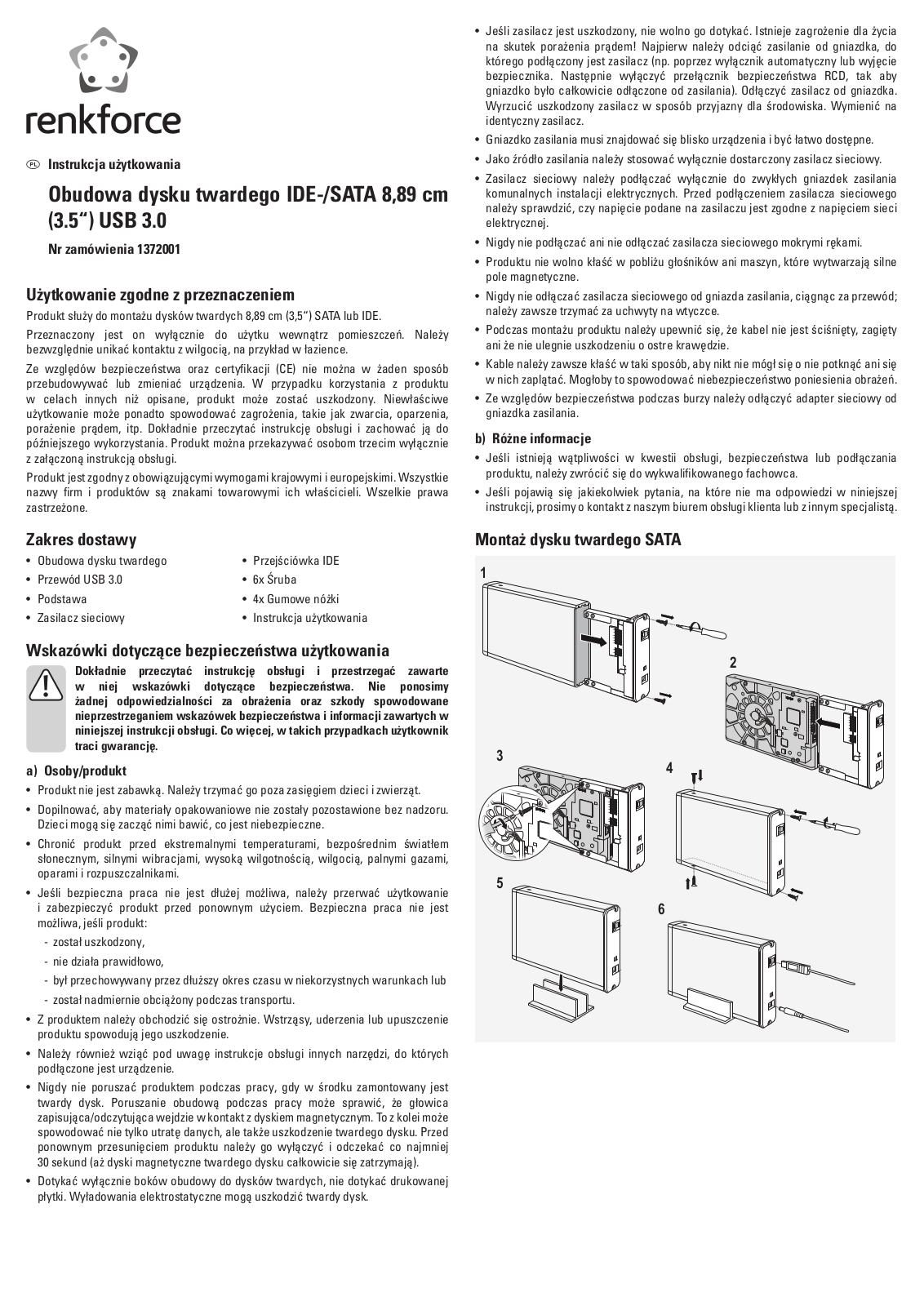 Renkforce 1372001 Operating Instructions