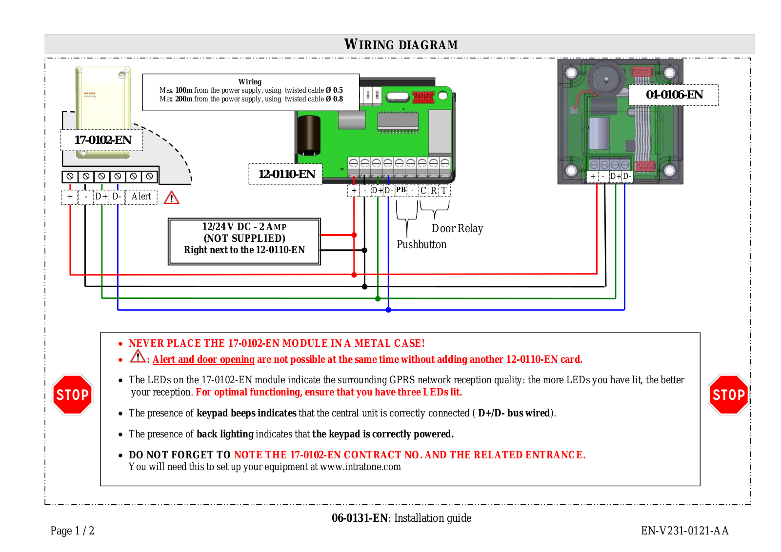 Intratone 06-0131-EN User Manual