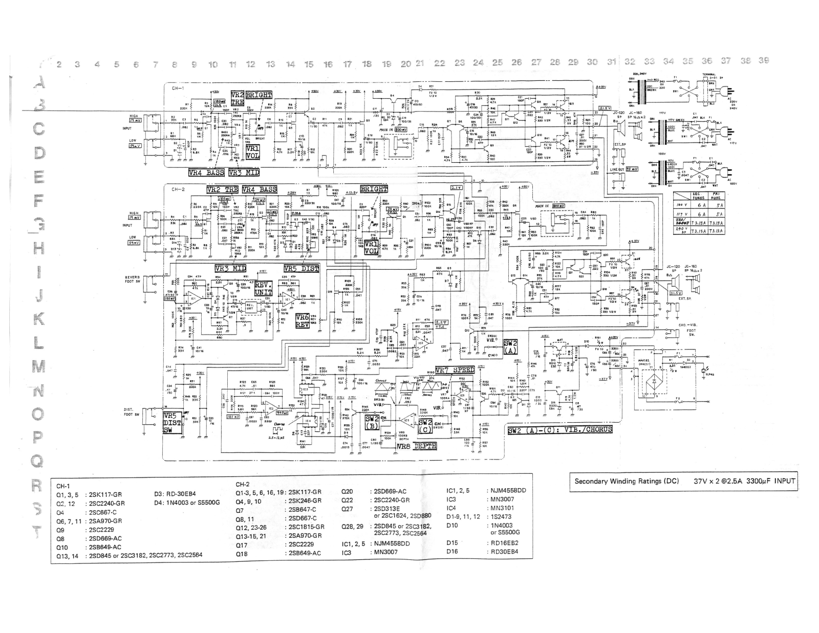 Roland jc120, jc160 schematic