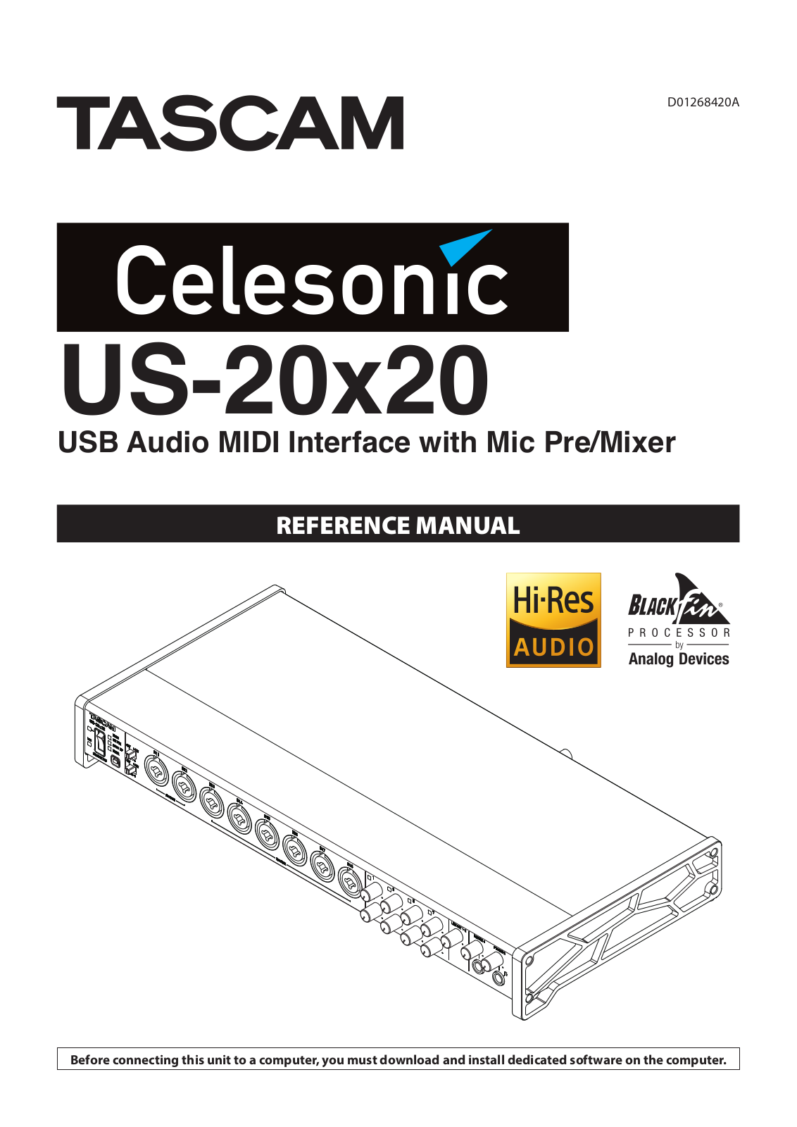 Tascam US-20X20 User Manual