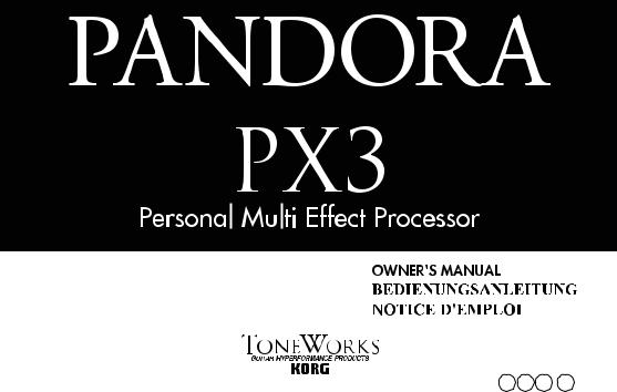 KORG PANDORA PX3 User Manual